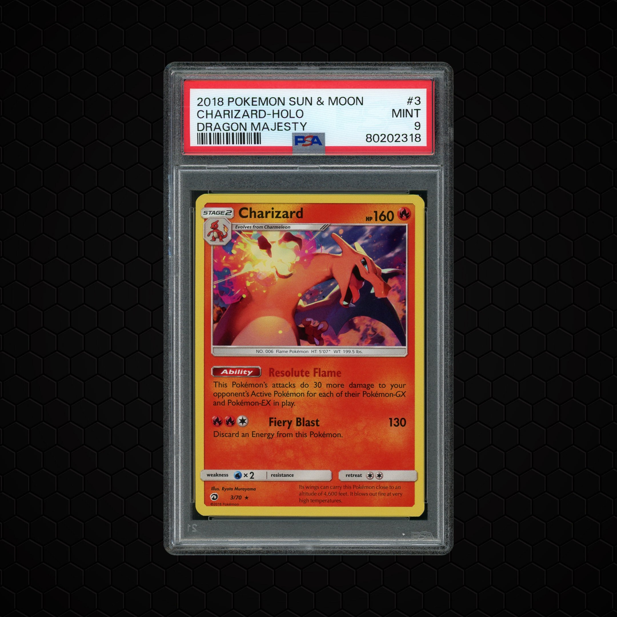 2018 Dragon Majesty Charizard #3 PSA 9