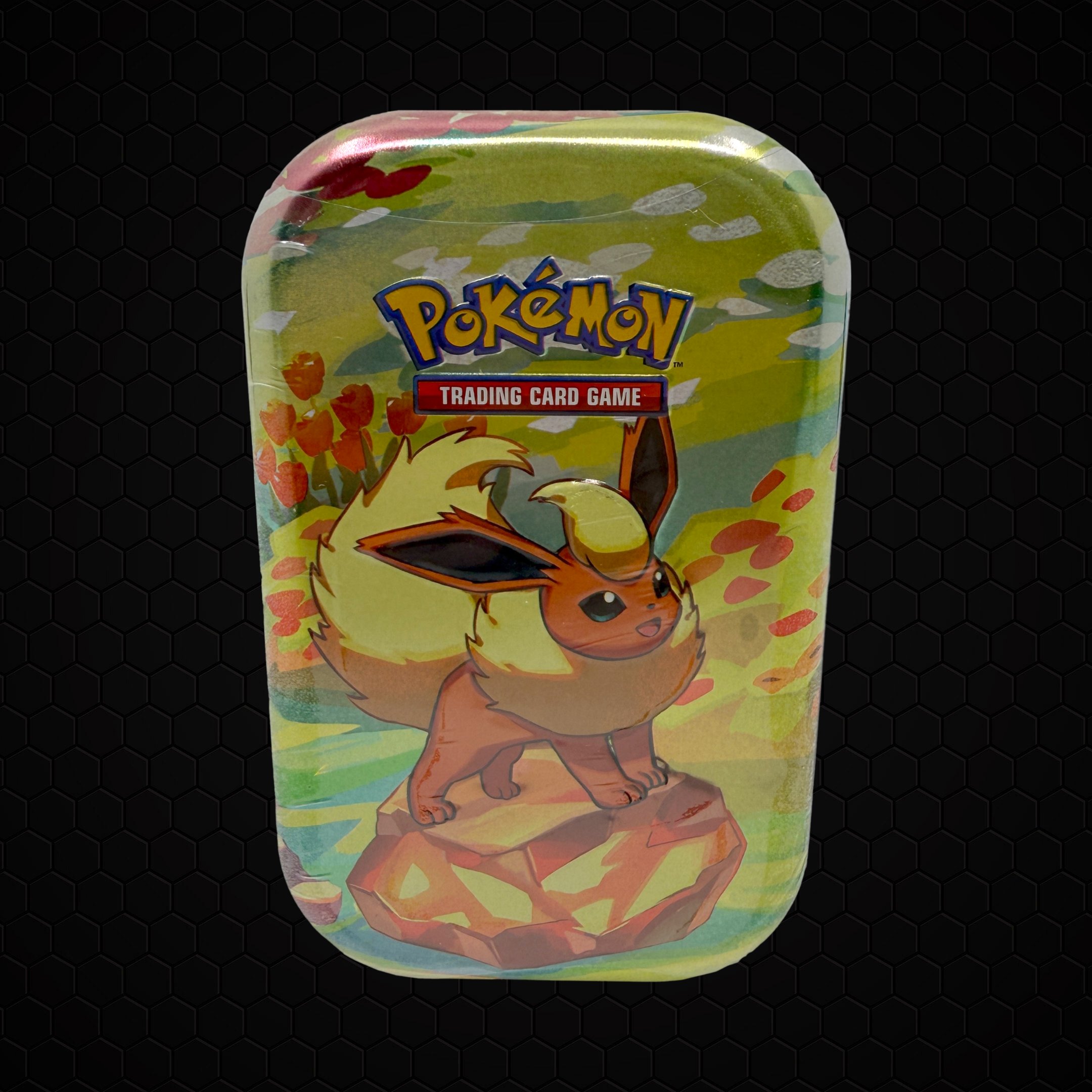 Pokémon Scarlet & Violet Prismatic Evolutions Flareon Mini Tin
