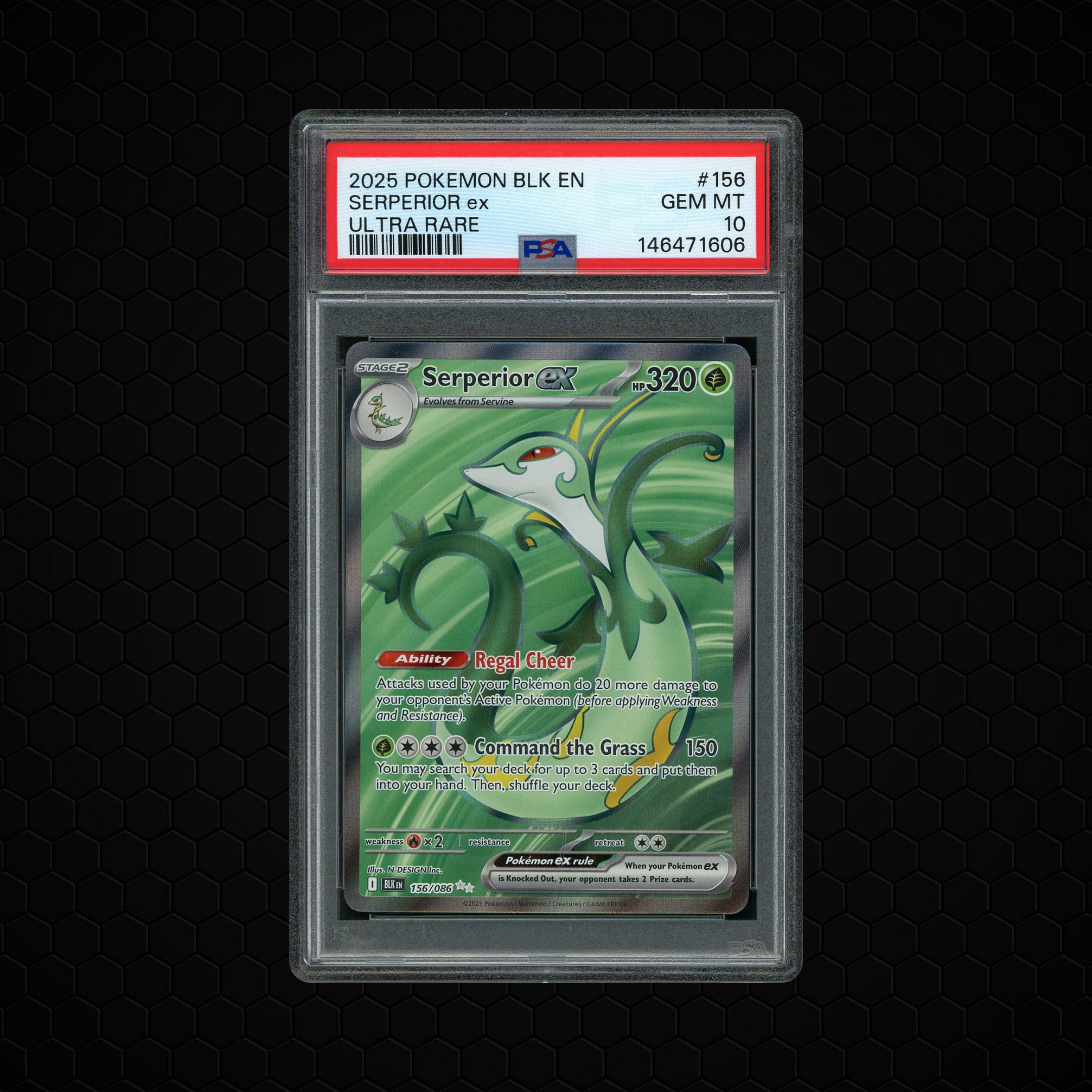 2025 Black Bolt Serperior EX #156 PSA 10