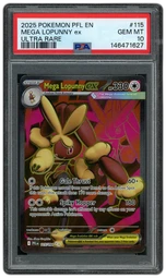 2025 Phantasmal Flames Mega Lopunny EX #115 PSA 10 on Beezie.