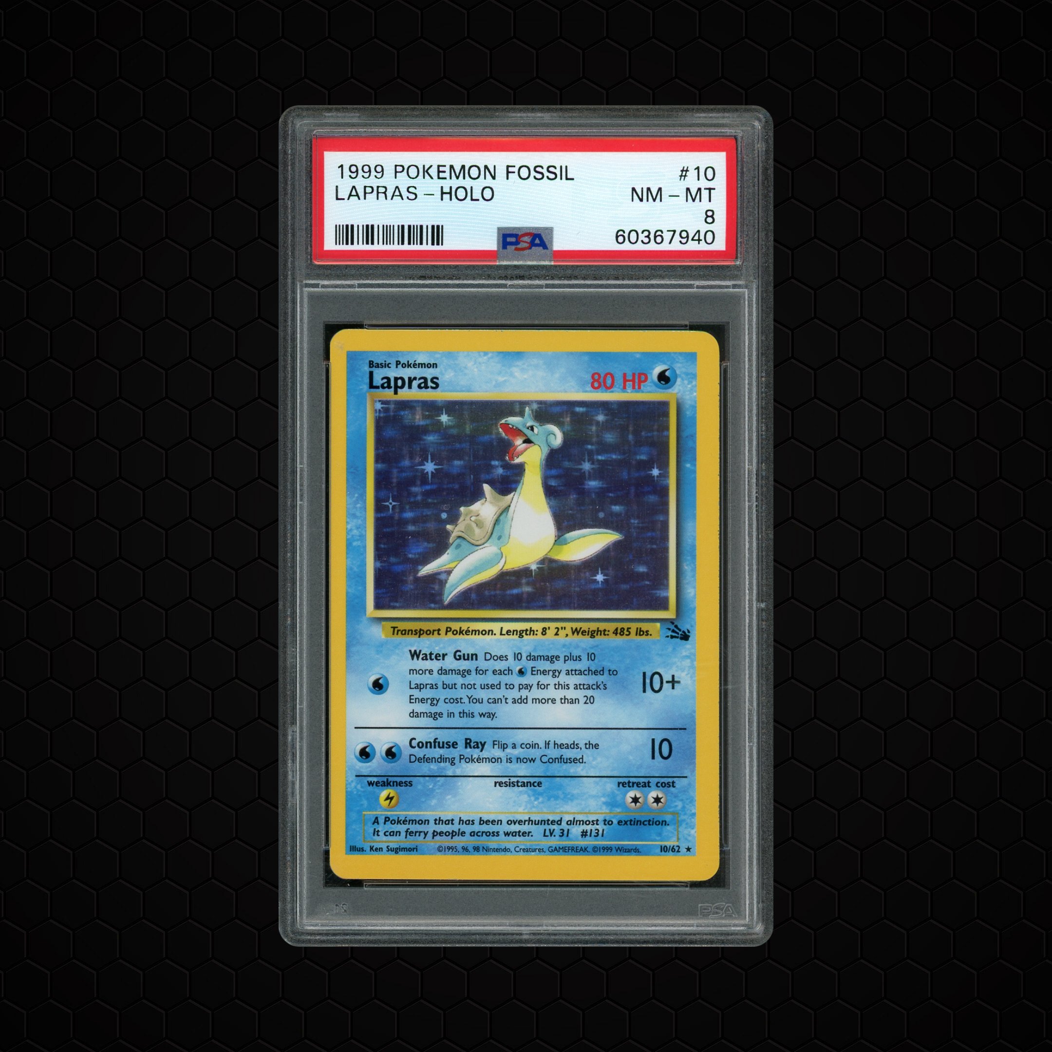 1999 Fossil Lapras #10 PSA 8
