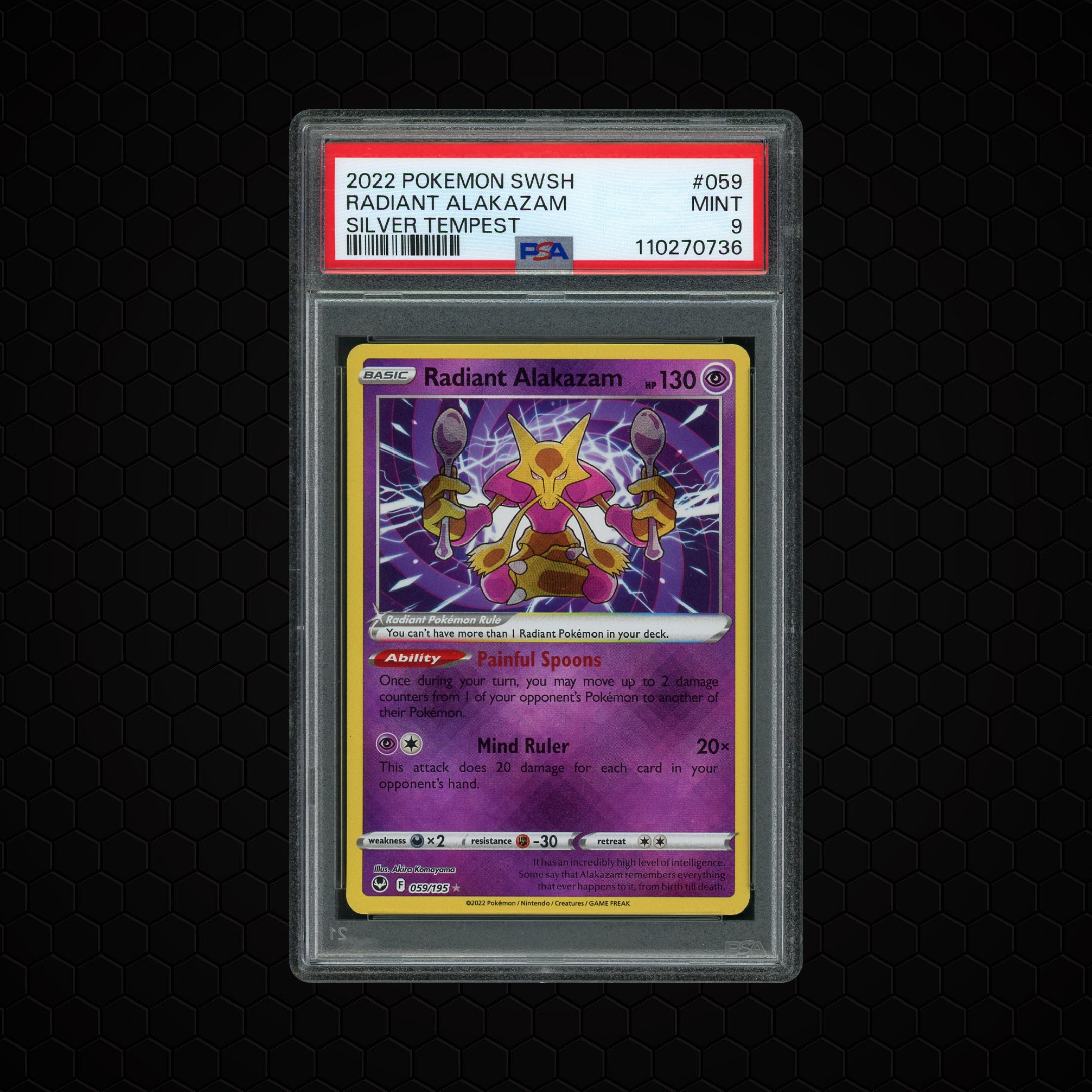 2022 Silver Tempest Radiant Alakazam #59 PSA 9
