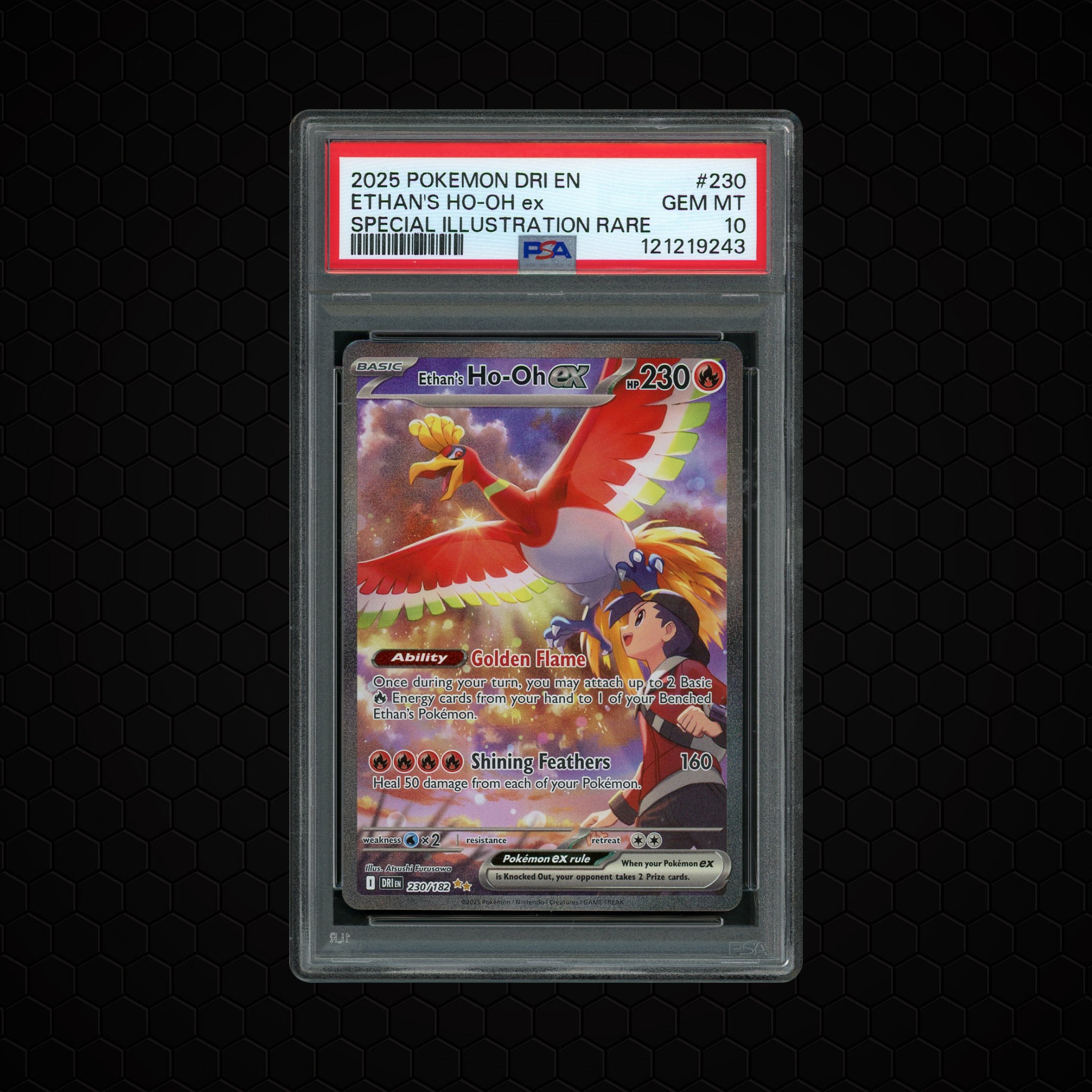 2025 Destined Rivals Ethan's Ho-Oh EX #230 PSA 10