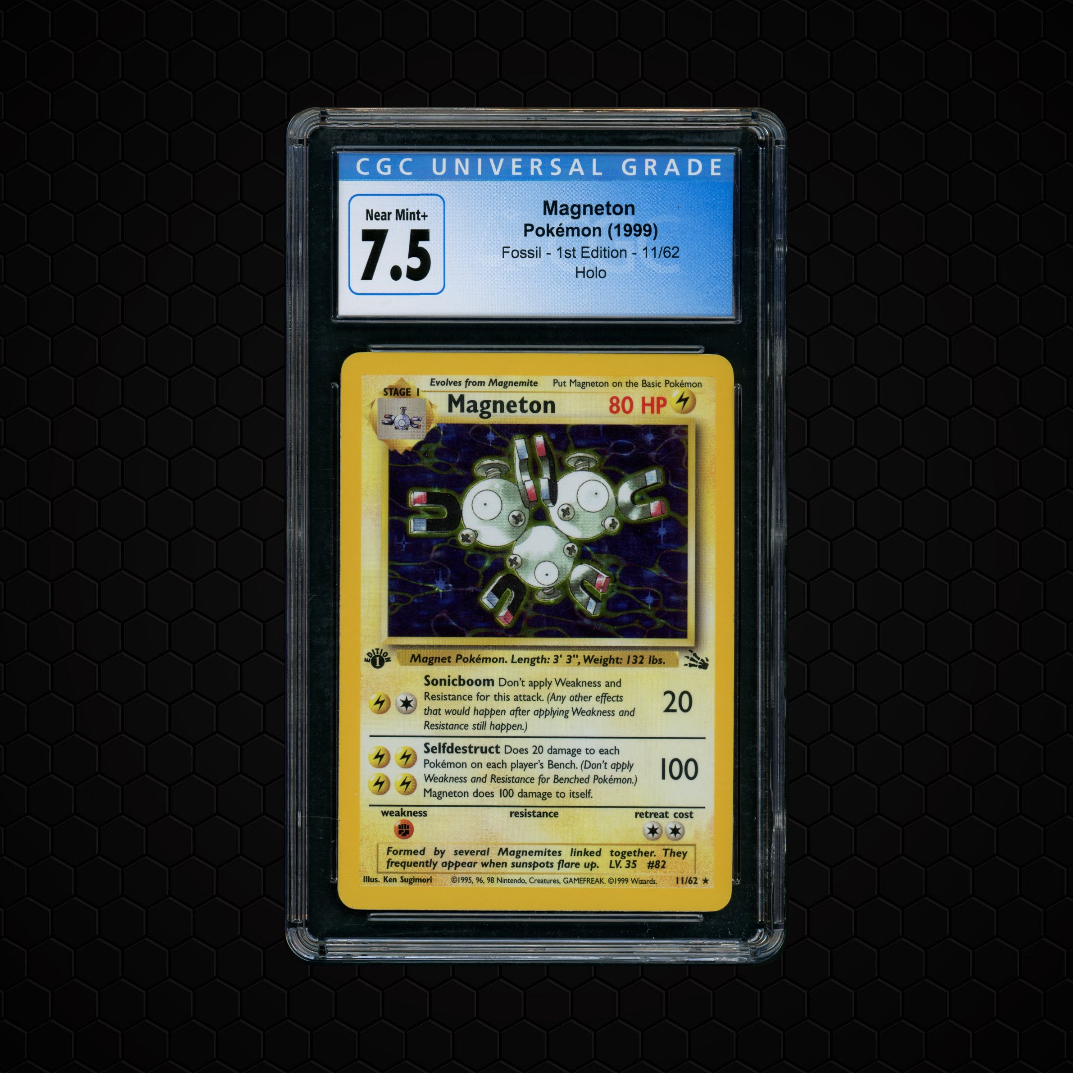 1999 Fossil 1st Edition Magneton #11 CGC 7.5