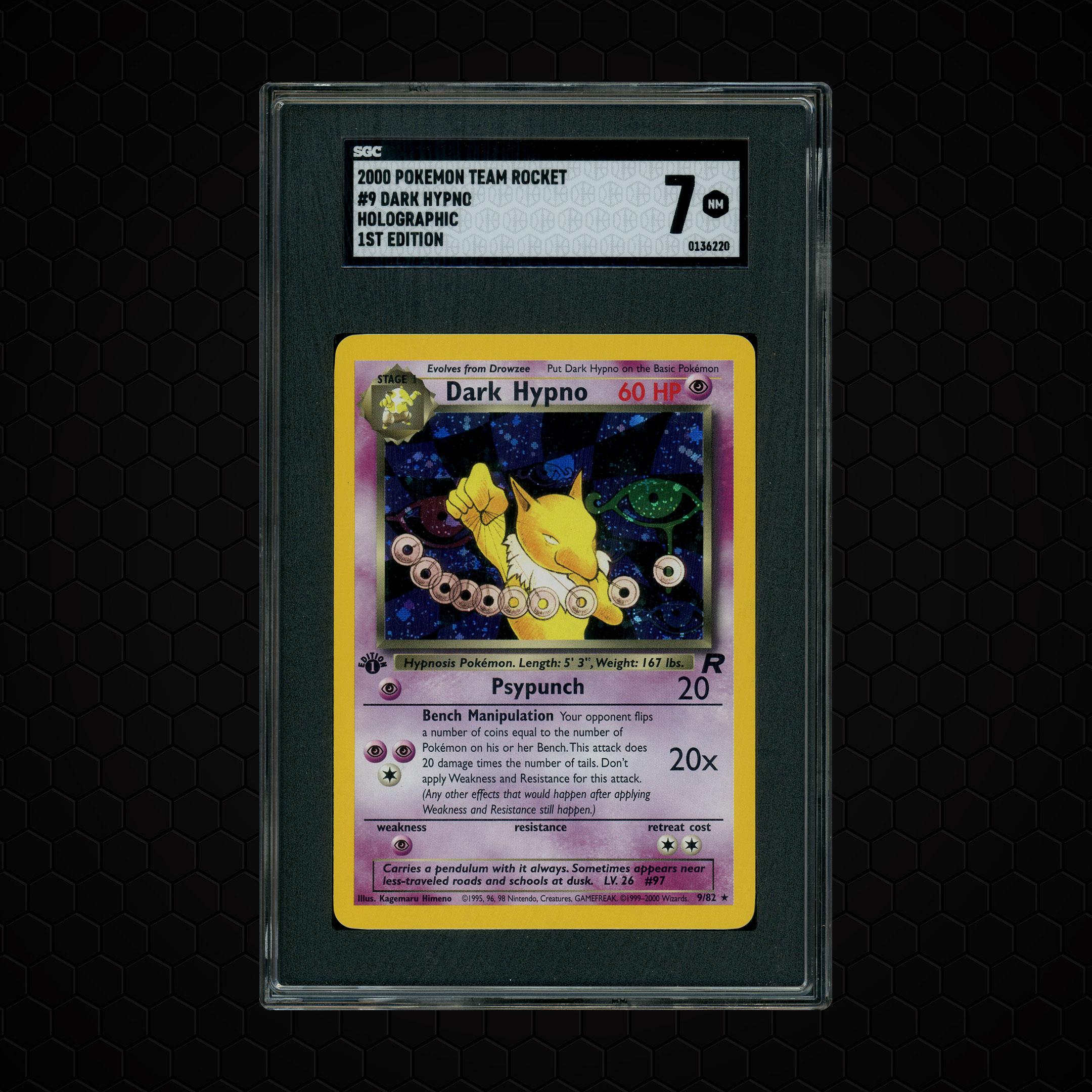 2000 Team Rocket 1st Edition Dark Hypno #9 SGC 7