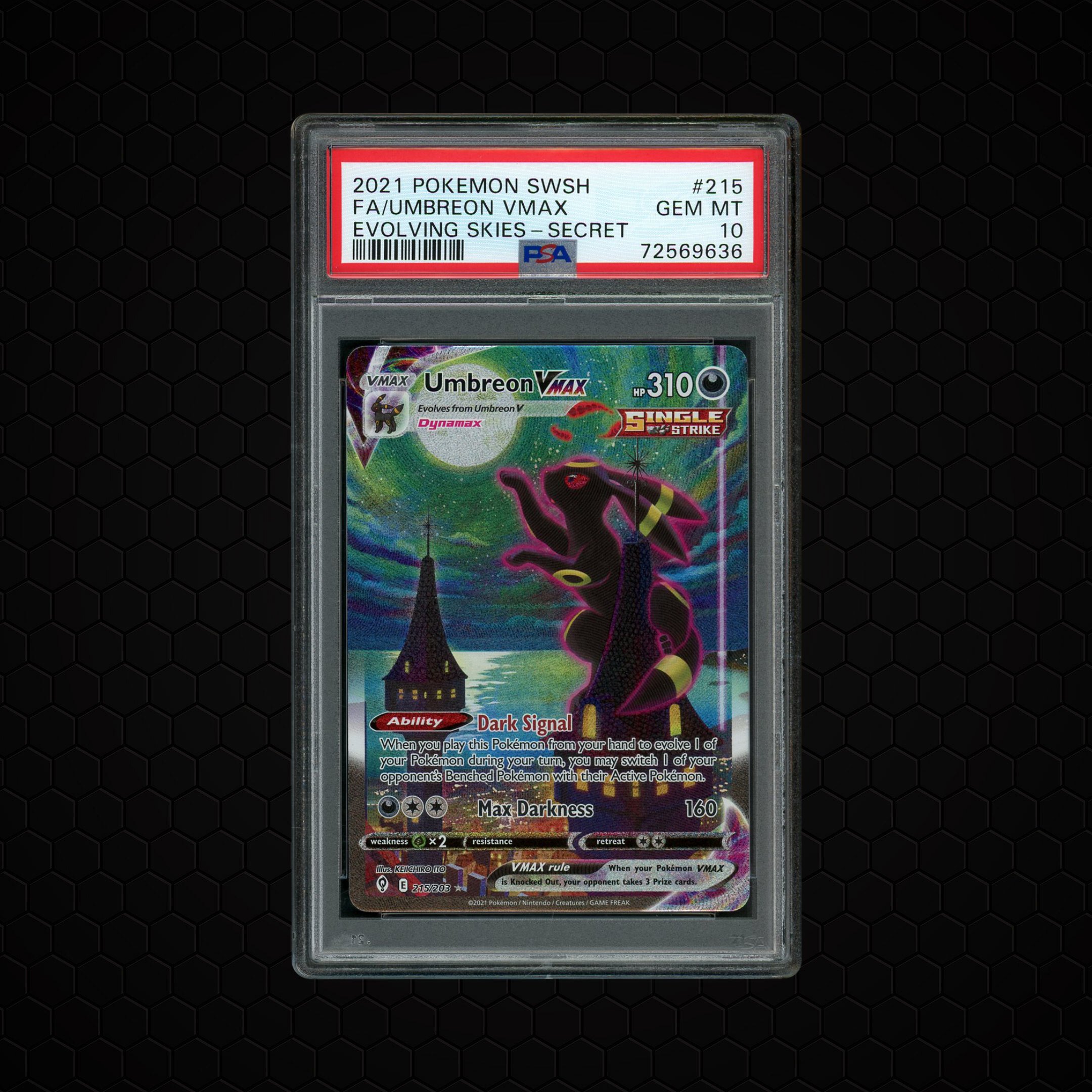 2021 Evolving Skies Umbreon VMAX #215 PSA 10