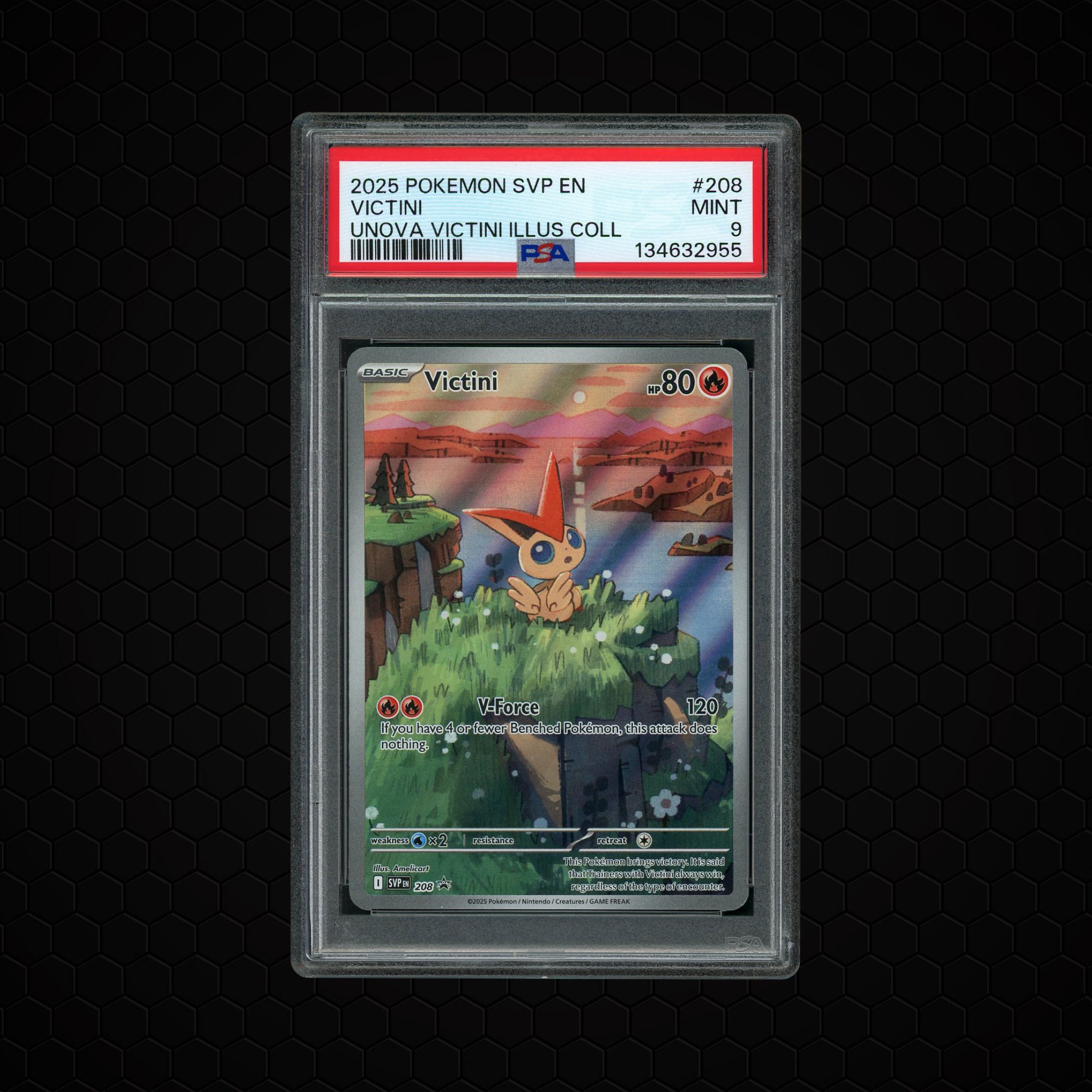 2025 Black Star Promo Victini #208 PSA 9