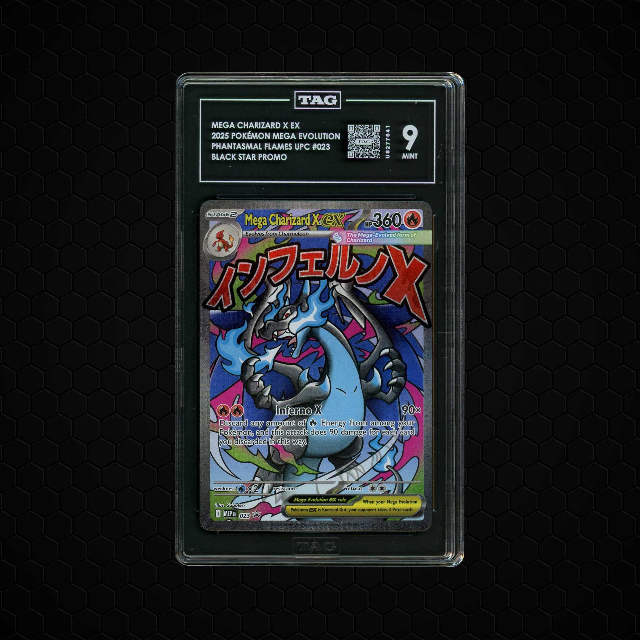 2025 Black Star Promo Mega Charizard X EX #23 TAG 9