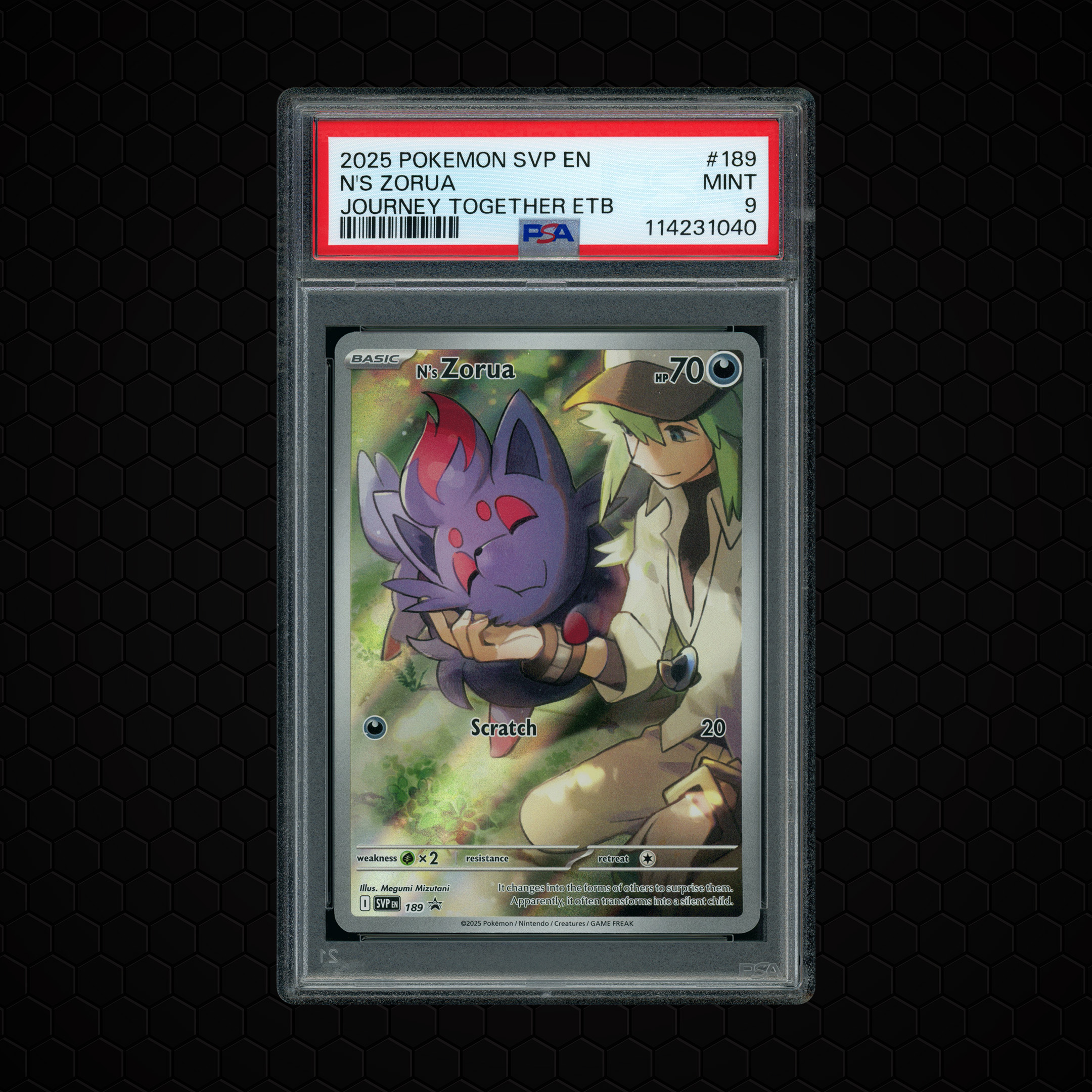 2025 Black Star Promo N's Zorua #189 PSA 9