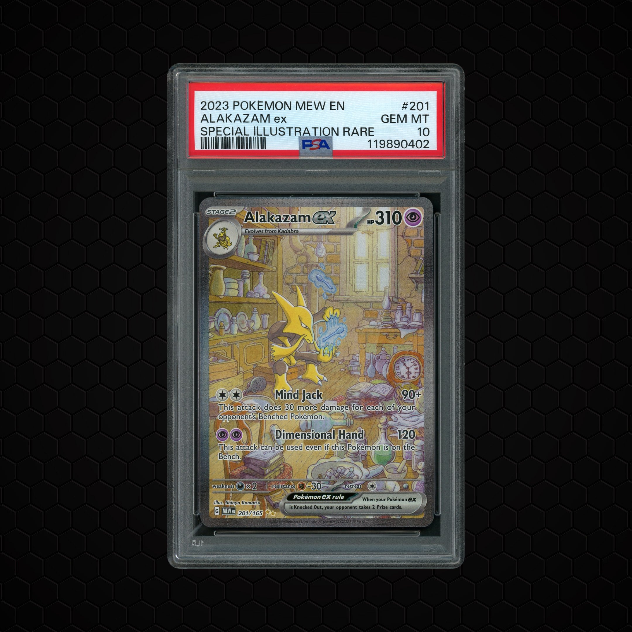 2023 Pokemon 151 Alakazam EX #201 PSA 10