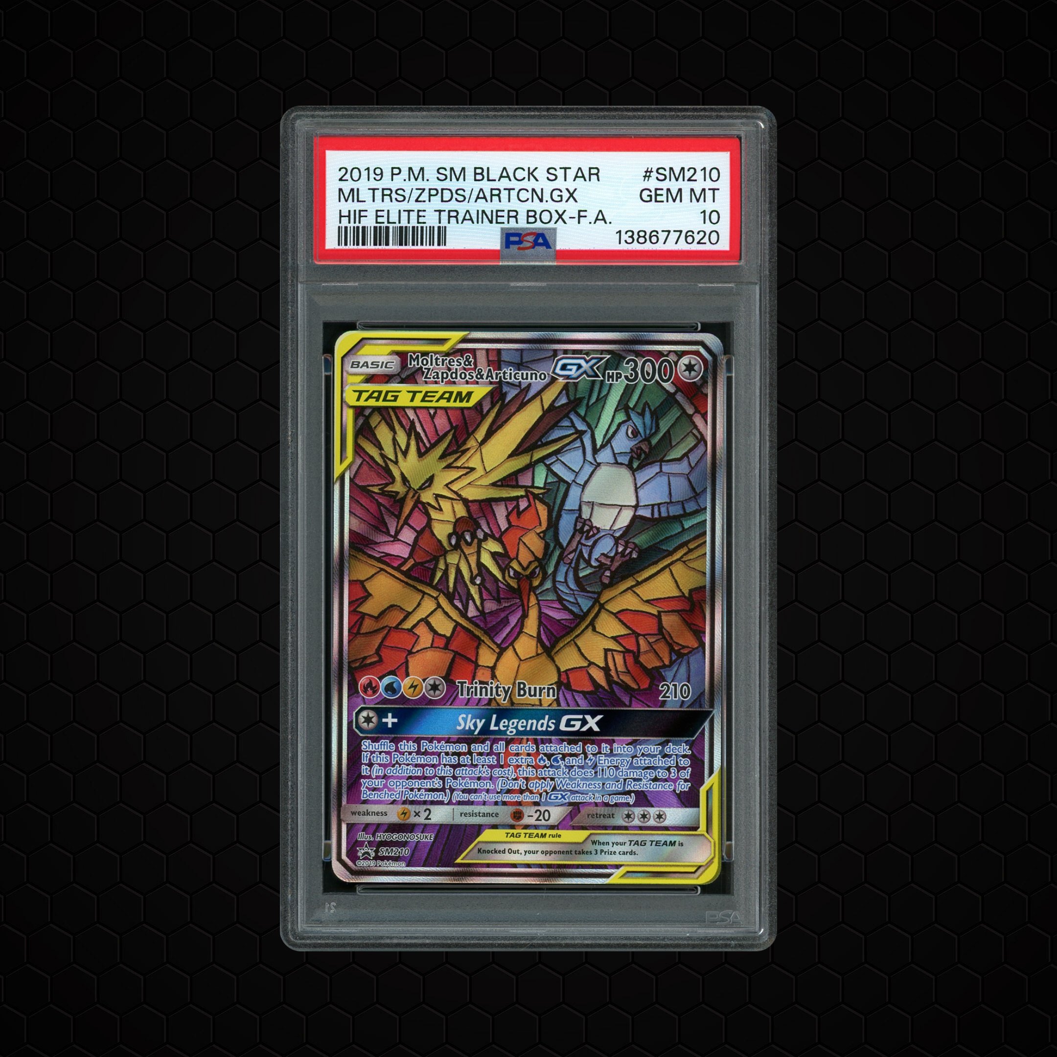 2019 Black Star Promo Moltres & Zapdos & Articuno GX #SM210 PSA 10