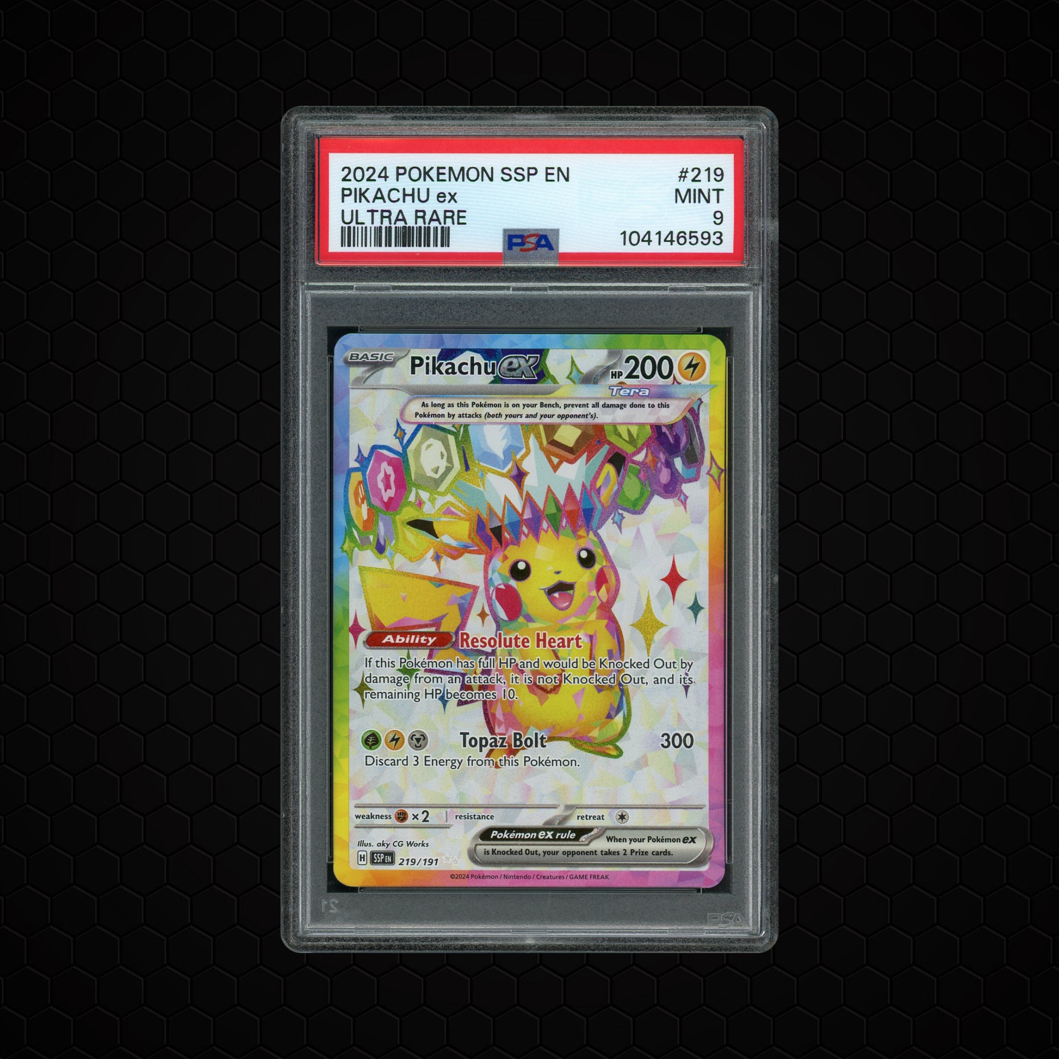 2024 Surging Sparks Pikachu EX #219 PSA 9