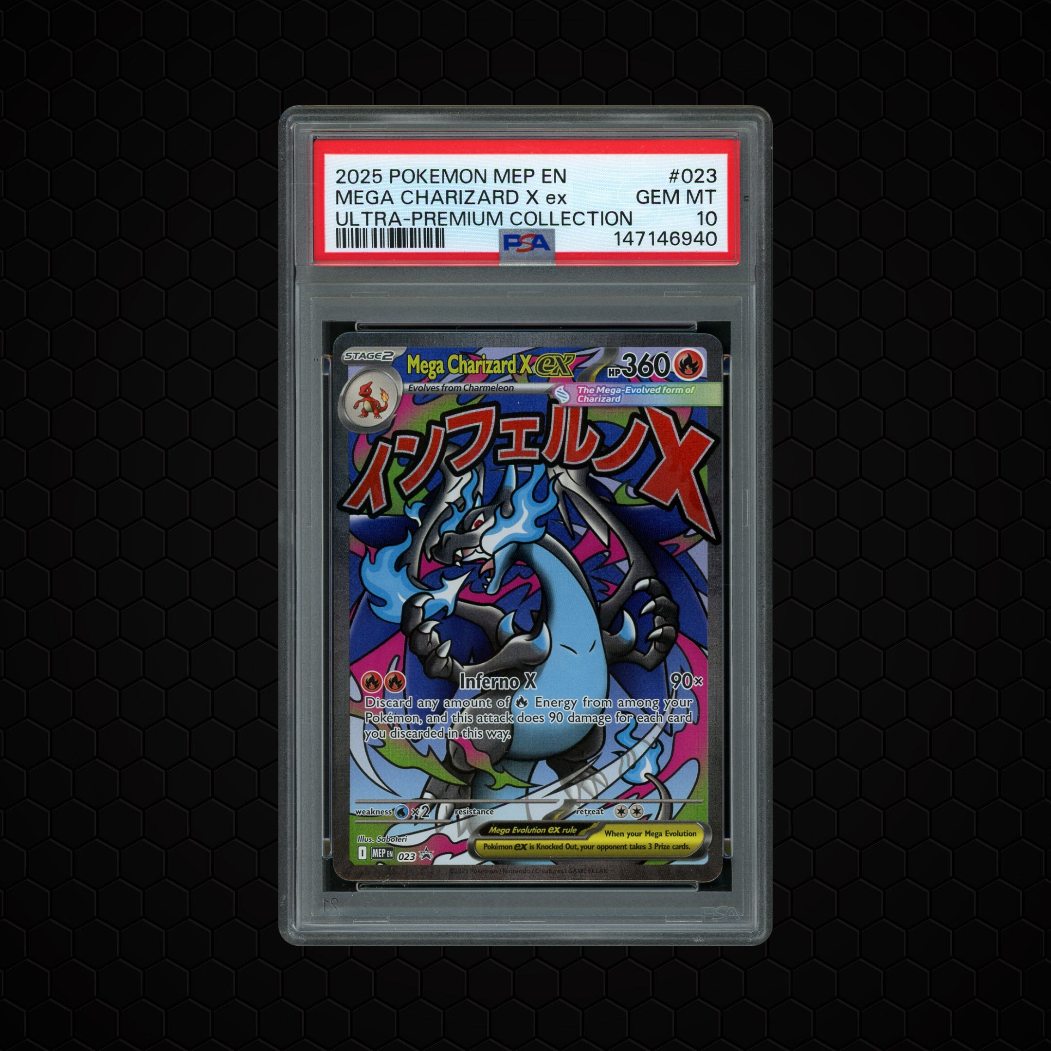 2025 Black Star Promo Mega Charizard X EX #23 PSA 10