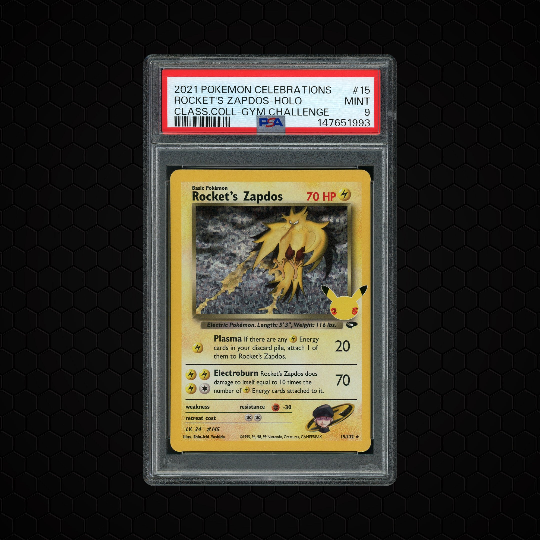 2021 Celebrations Classic Collection Rocket's Zapdos #15 PSA 9