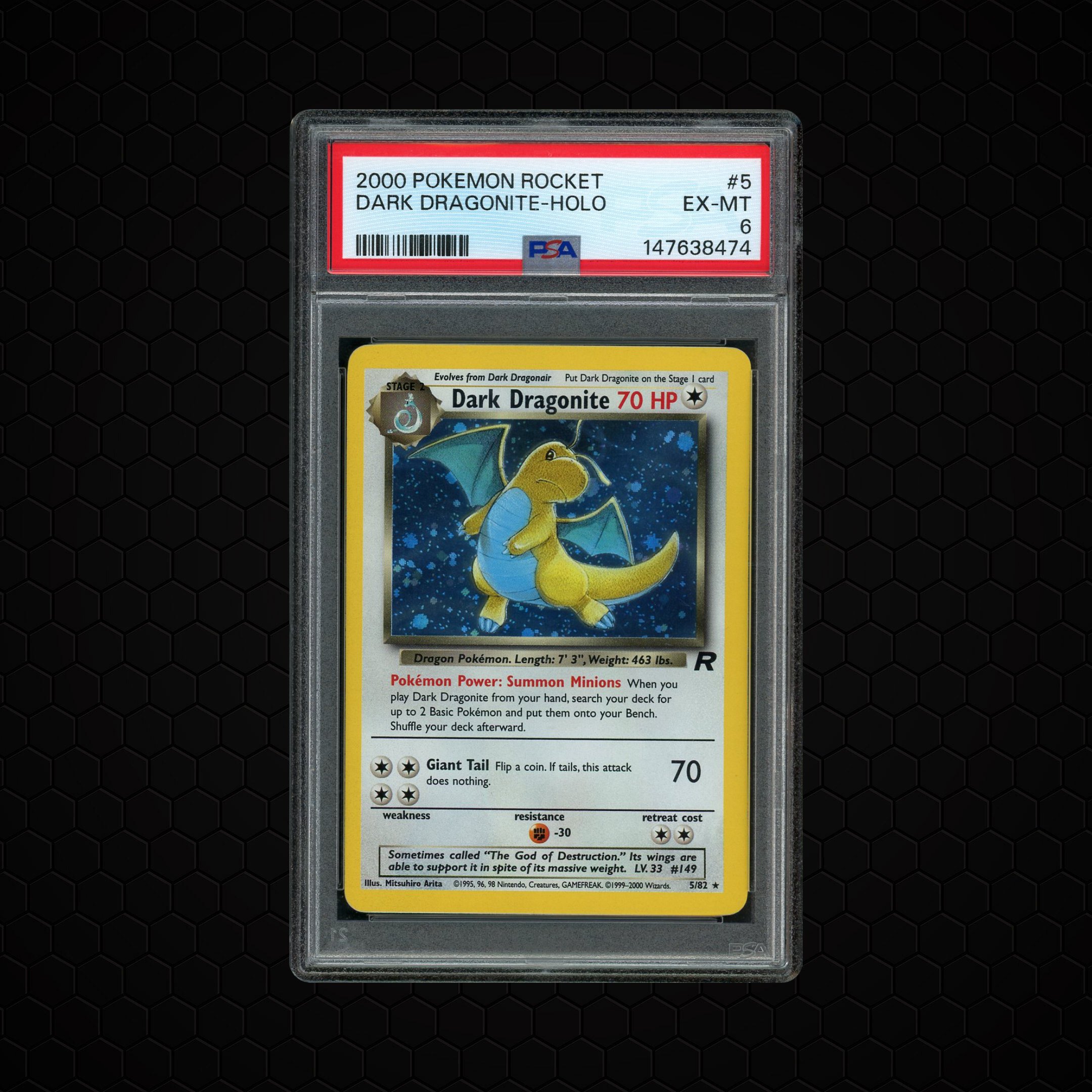 2000 Rocket Dark Dragonite #5 PSA 6