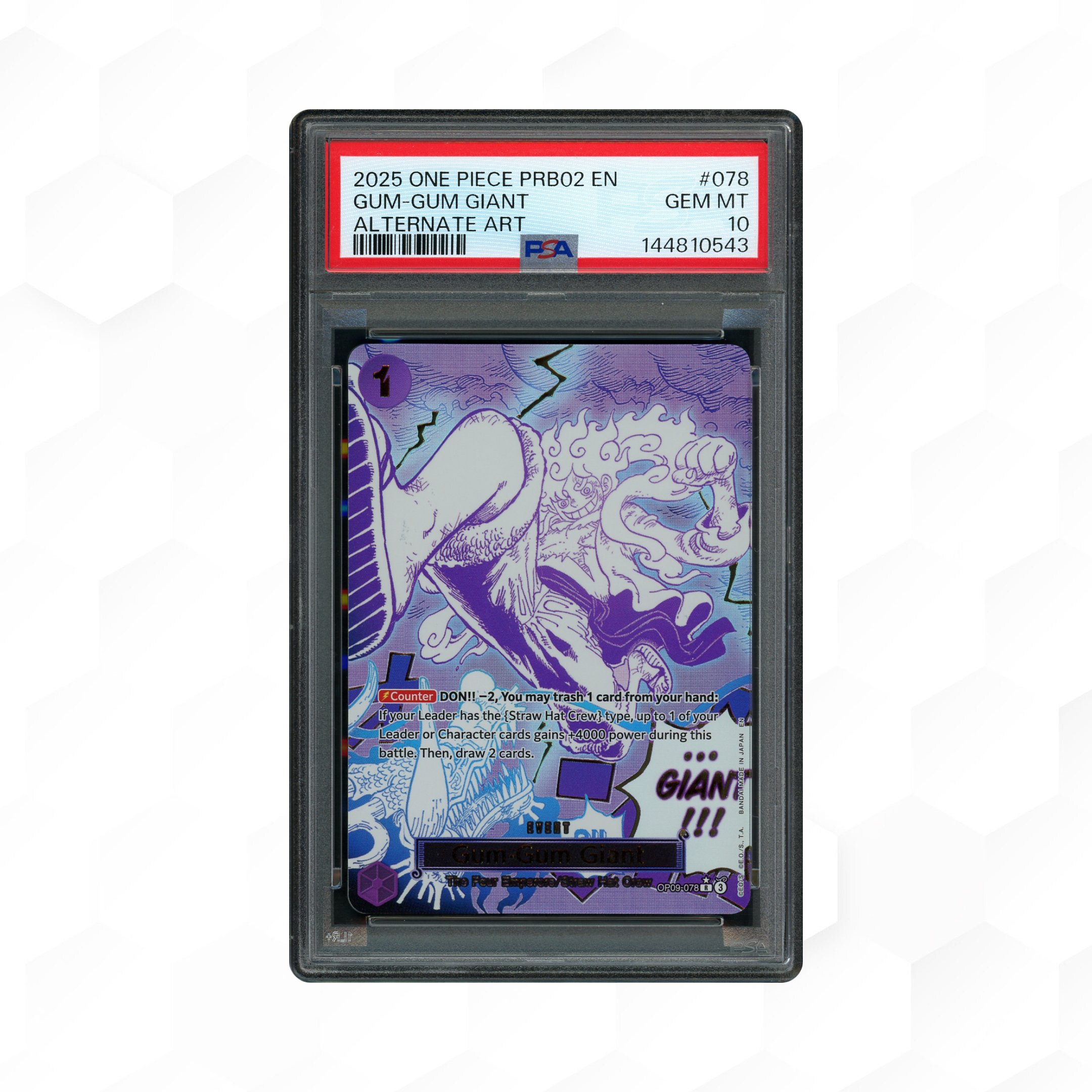 2025 The Best Vol. 2 Gum-Gum Giant #OP09-078 PSA 10 - 16491
