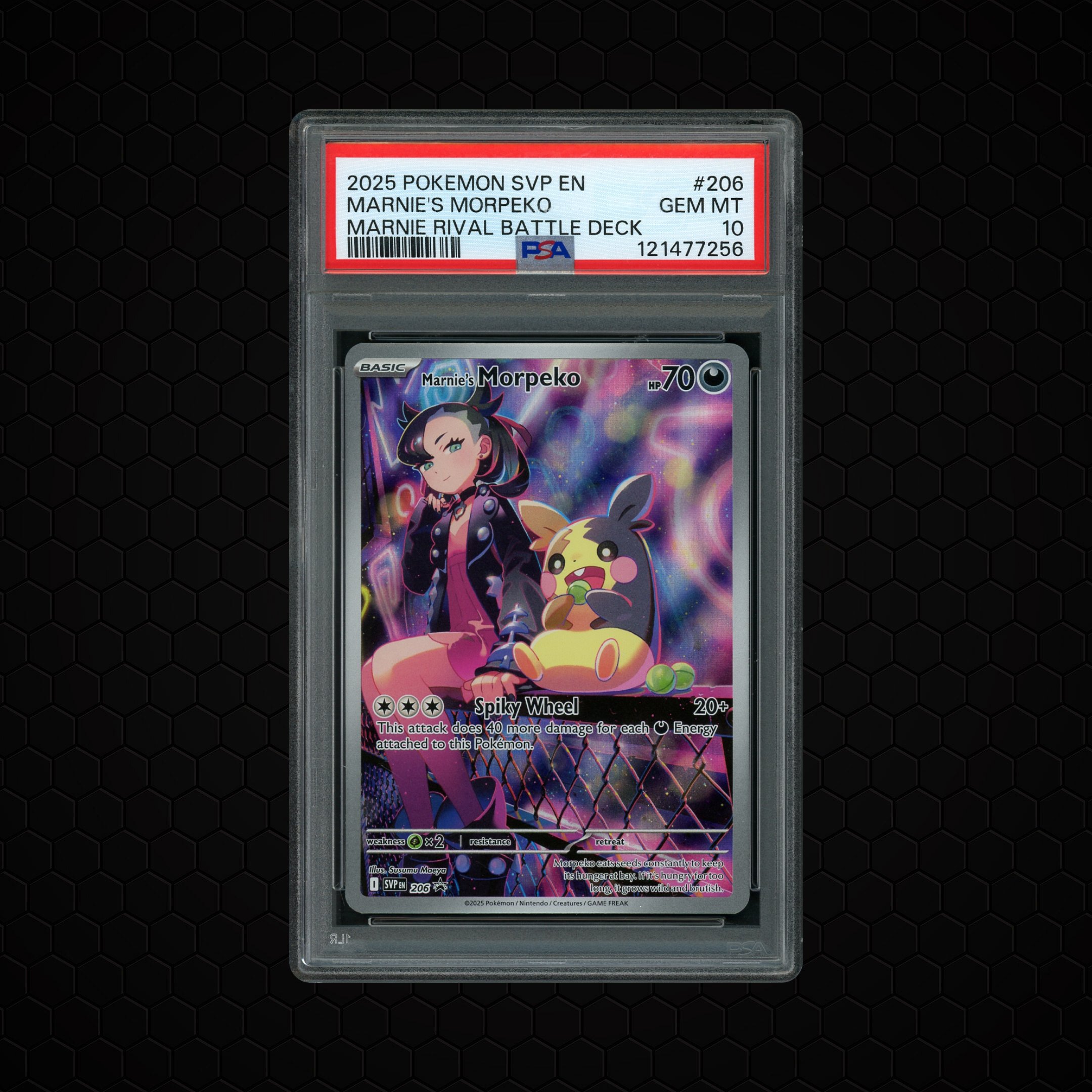 2025 Black Star Promo Marnie's Morpeko #206 PSA 10