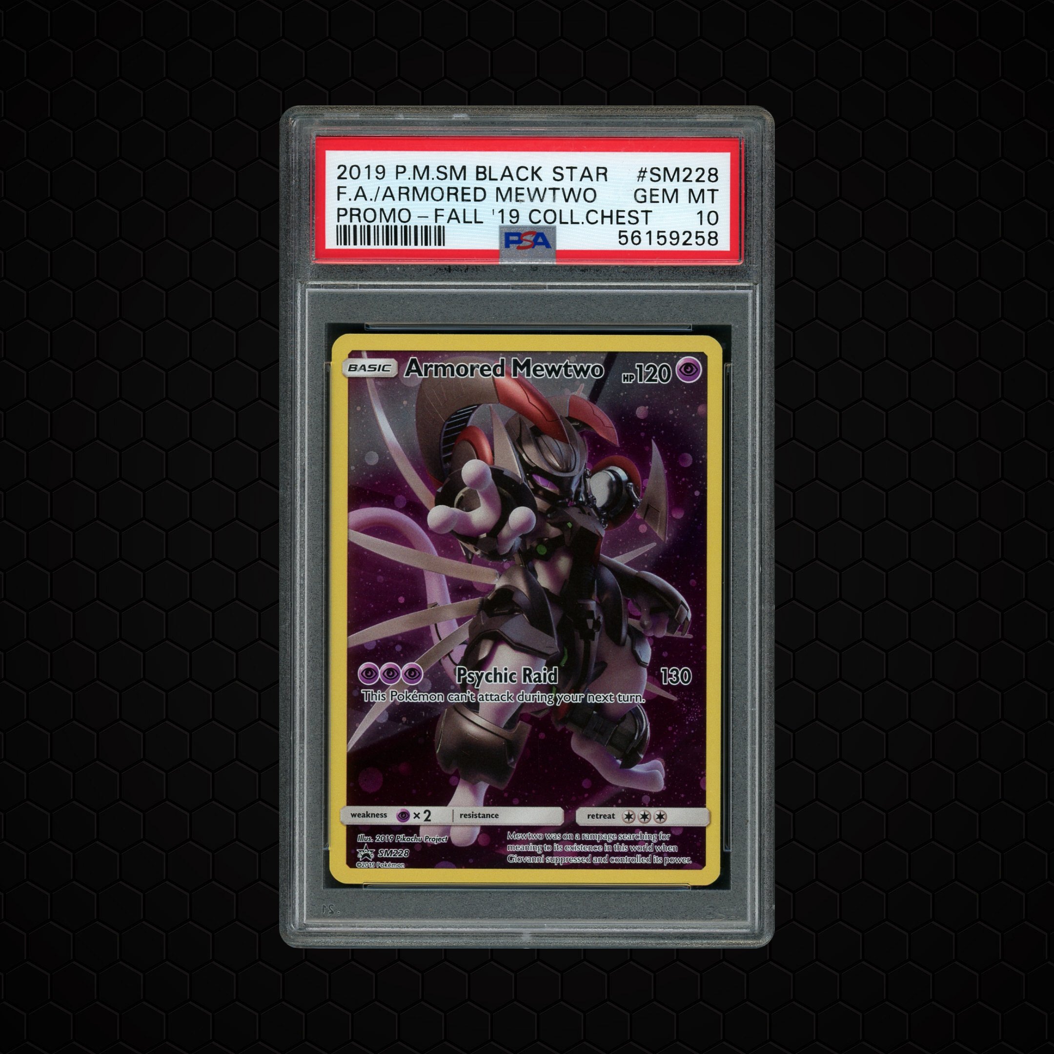 2019 Black Star Promo Armored Mewtwo #SM228 PSA 10
