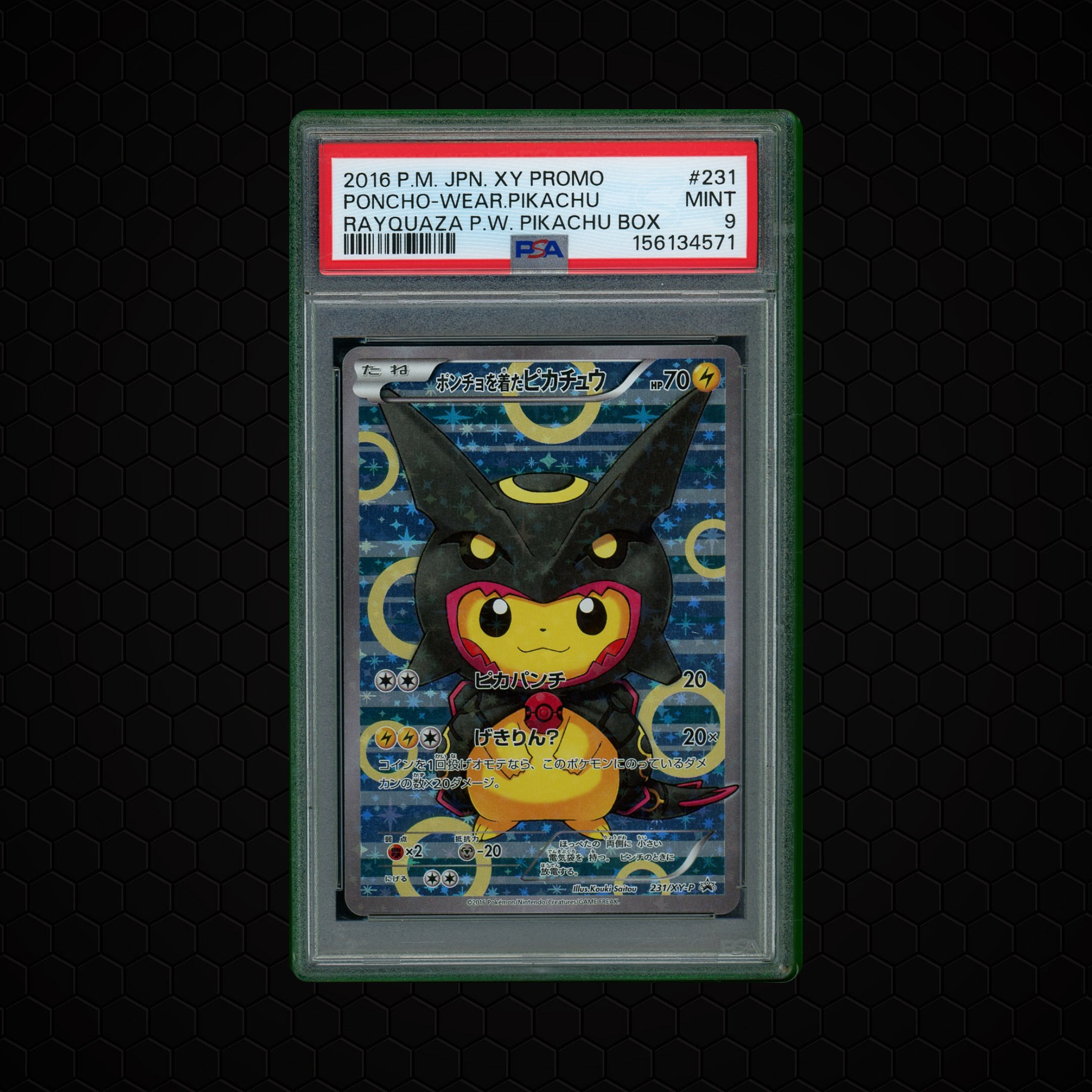 2016 Japanese XY Promo Poncho-Wearing Pikachu #231 PSA 9