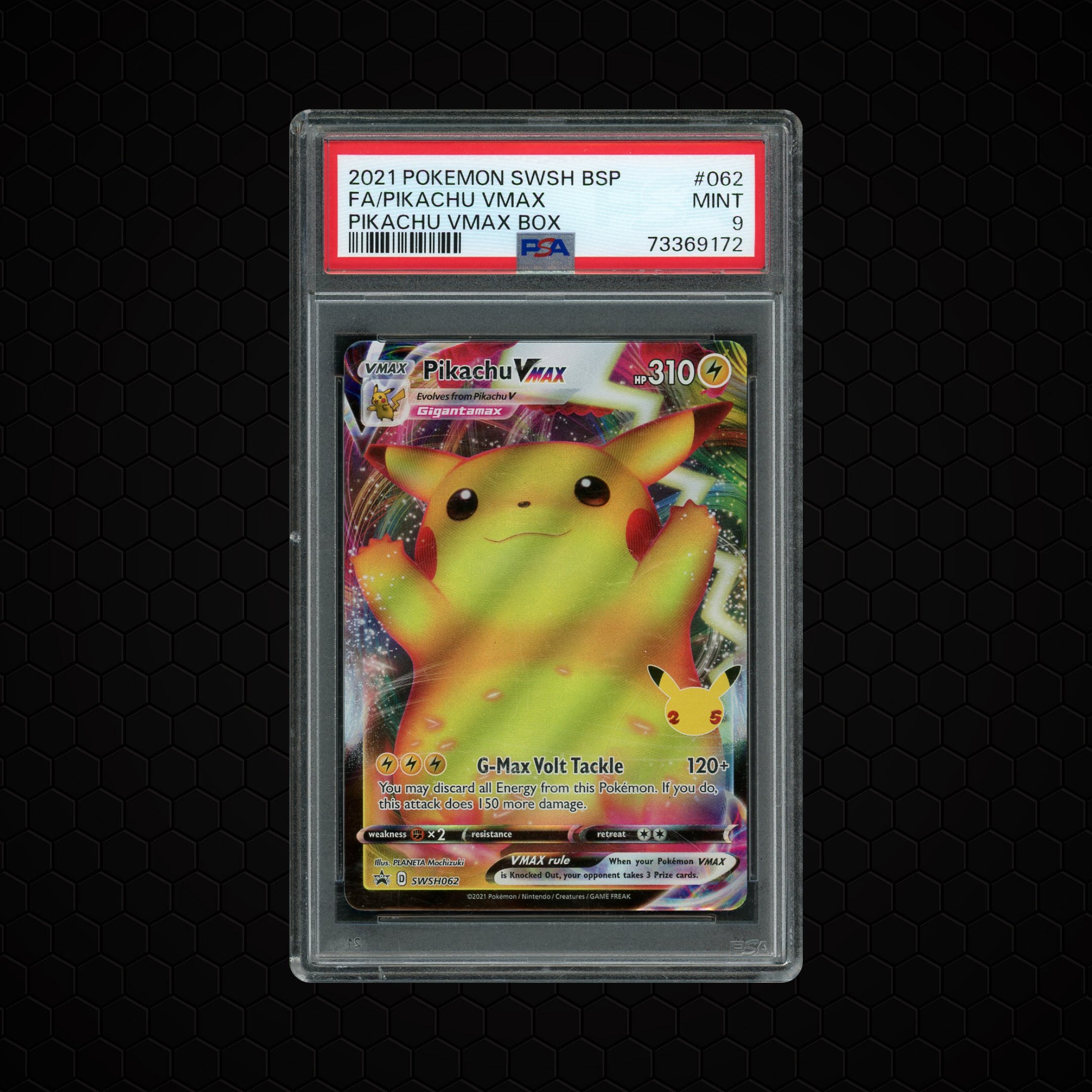 2021 Black Star Promo Pikachu VMAX #62 PSA 9