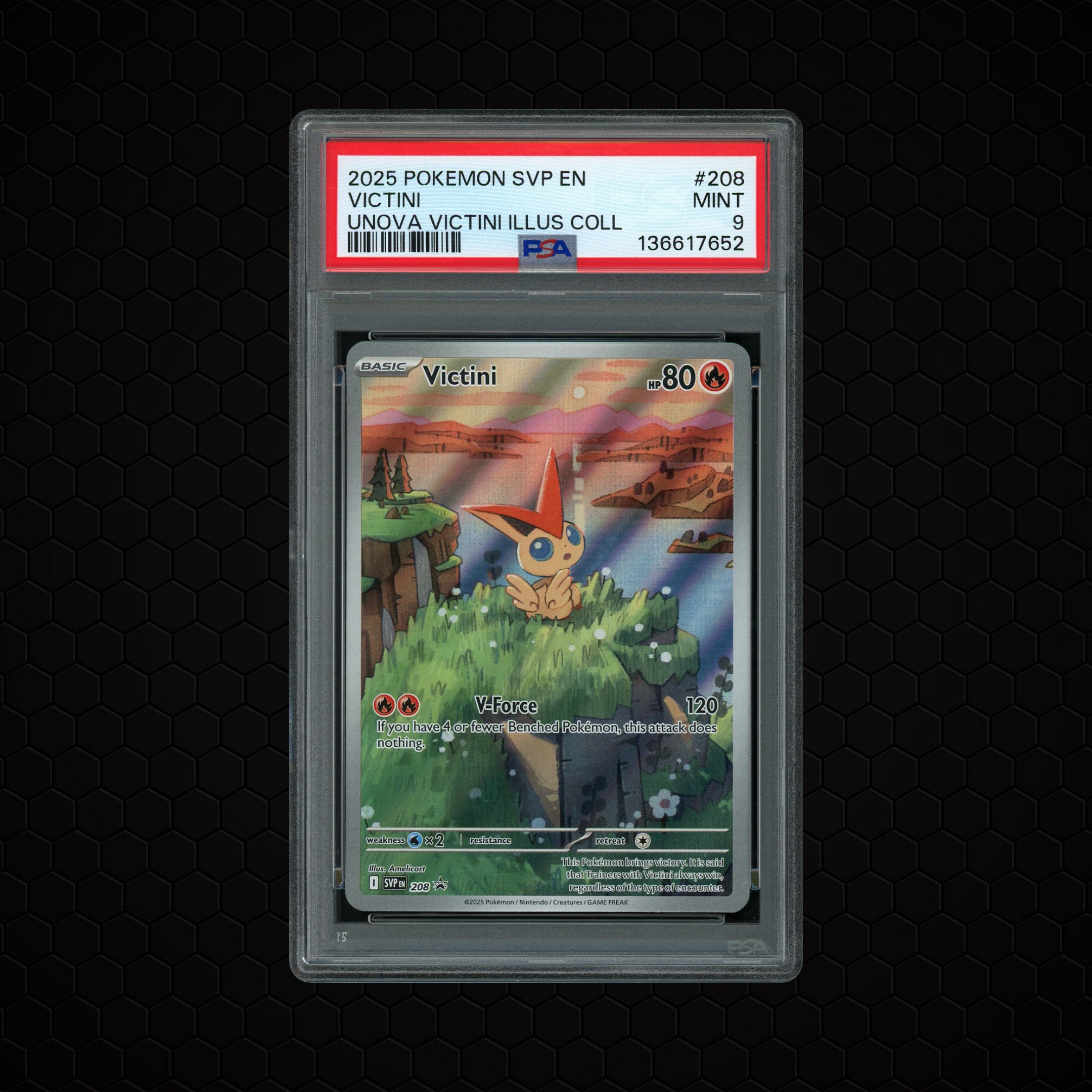 2025 Black Star Promo Victini #208 PSA 9