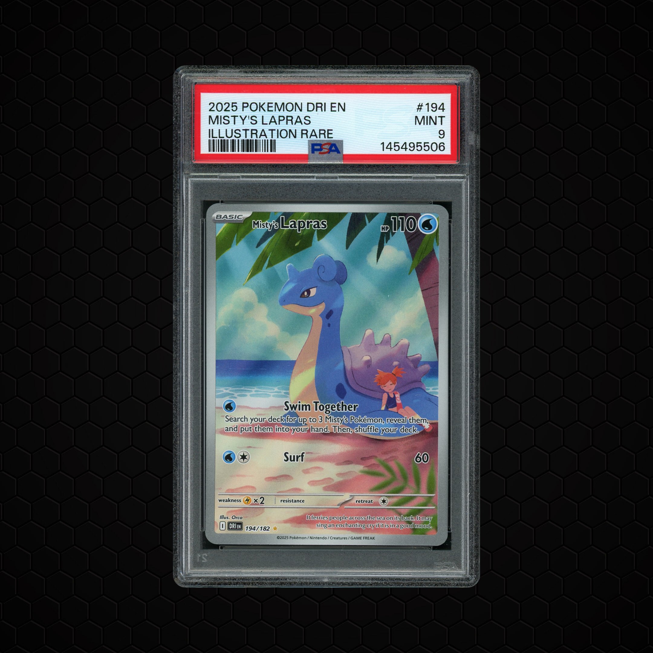 2025 Destined Rivals Misty's Lapras #194 PSA 9