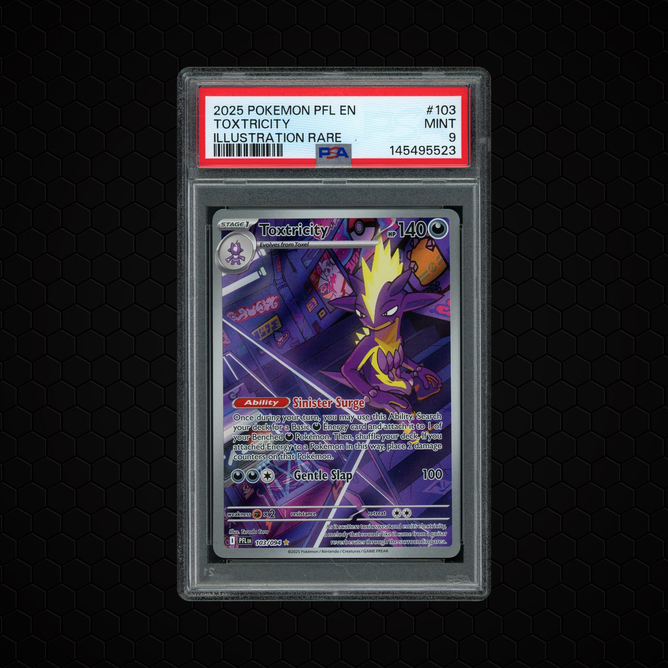 2025 Phantasmal Flames Toxtricity #103 PSA 9