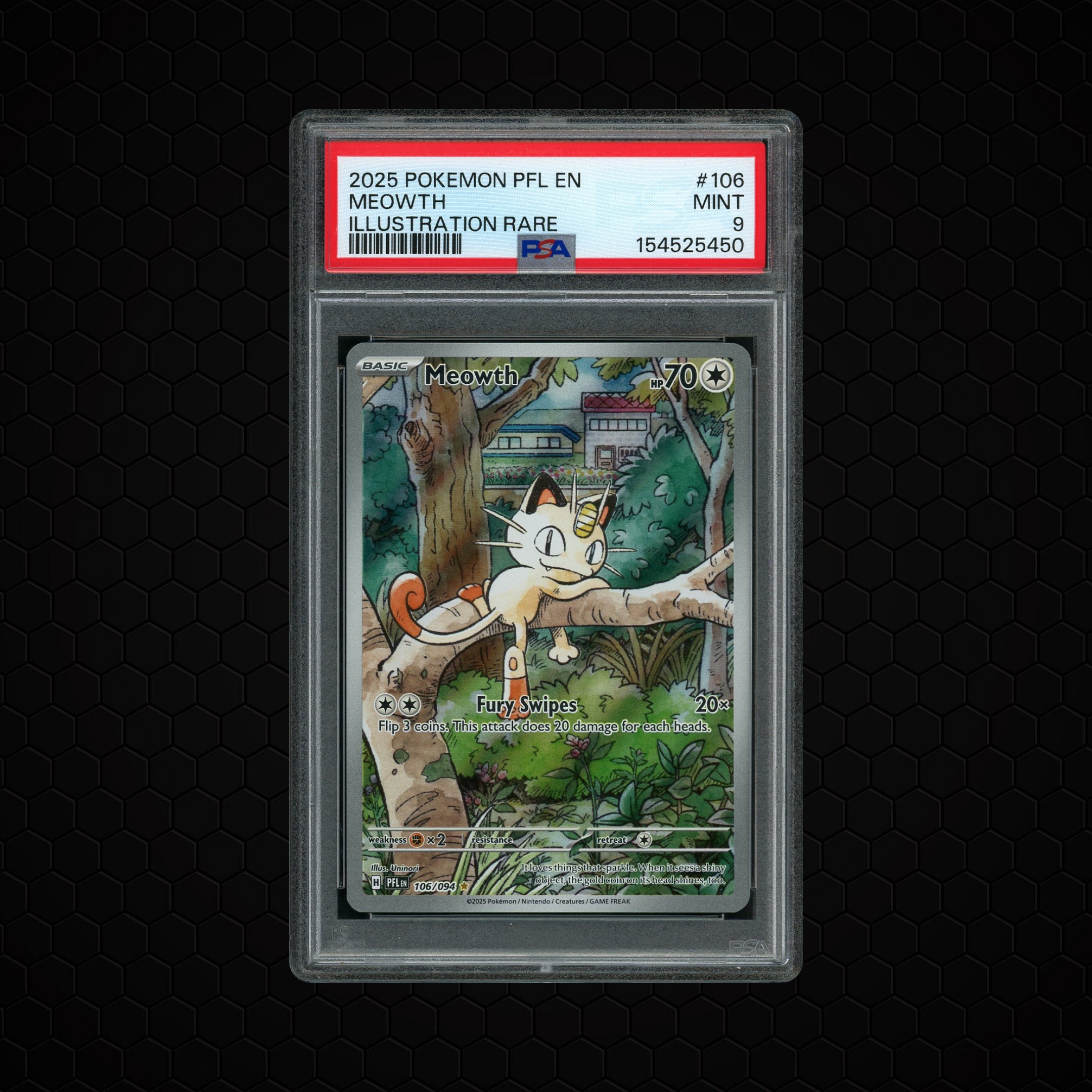 2025 Phantasmal Flames Meowth #106 PSA 9