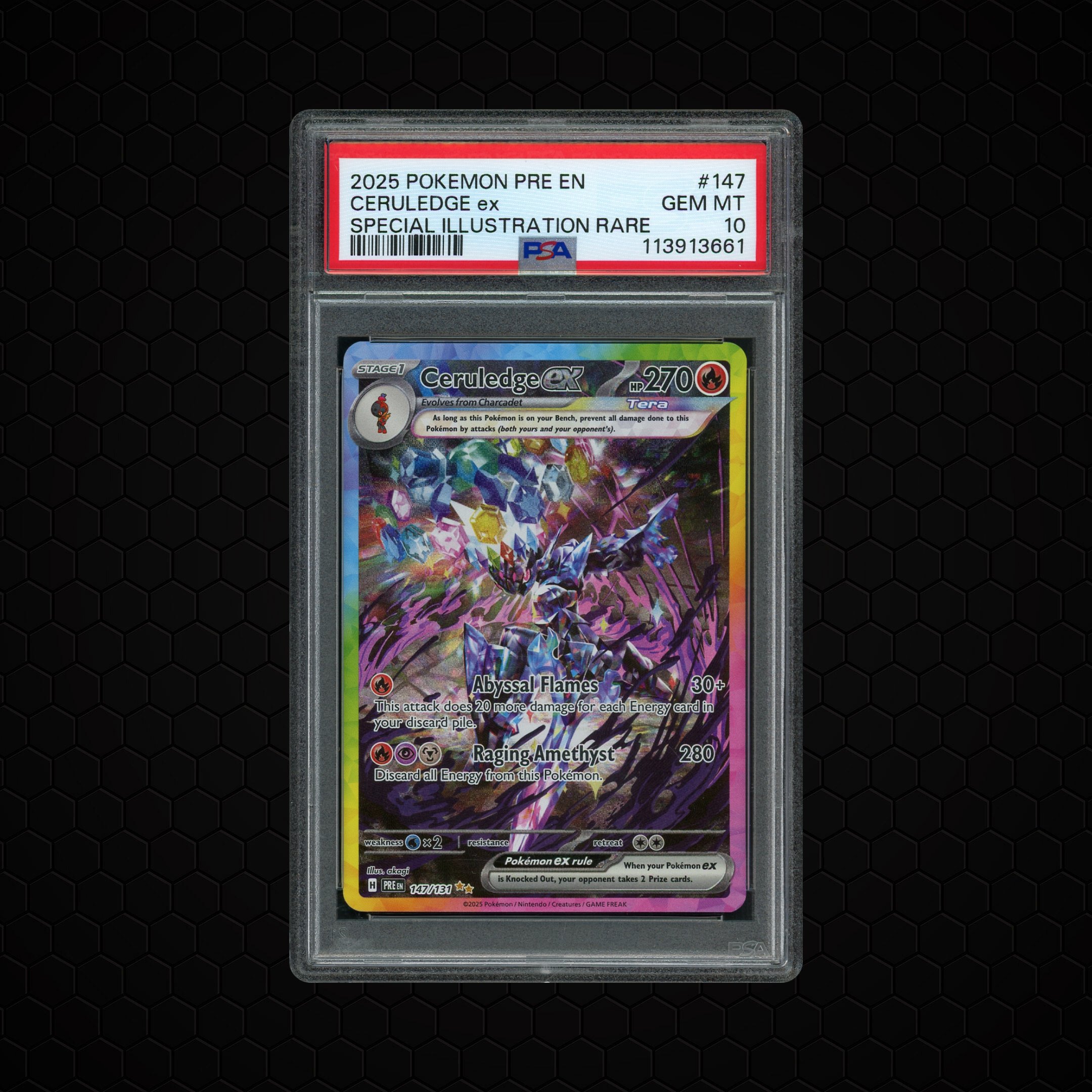 2025 Prismatic Evolutions Ceruledge EX #147 PSA 10