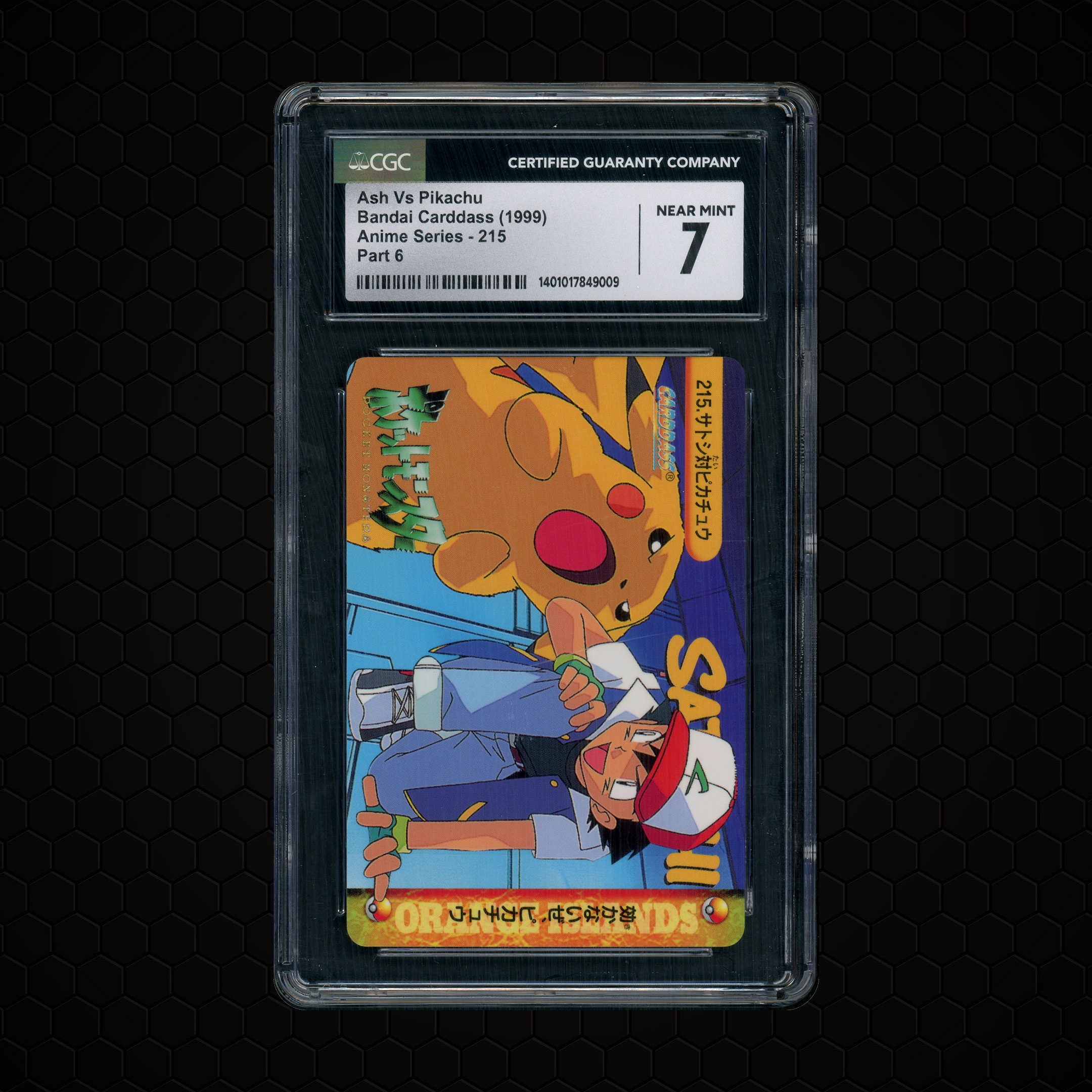 1999 Japanese Bandai Carddass Ash Vs Pikachu #215 CGC 7