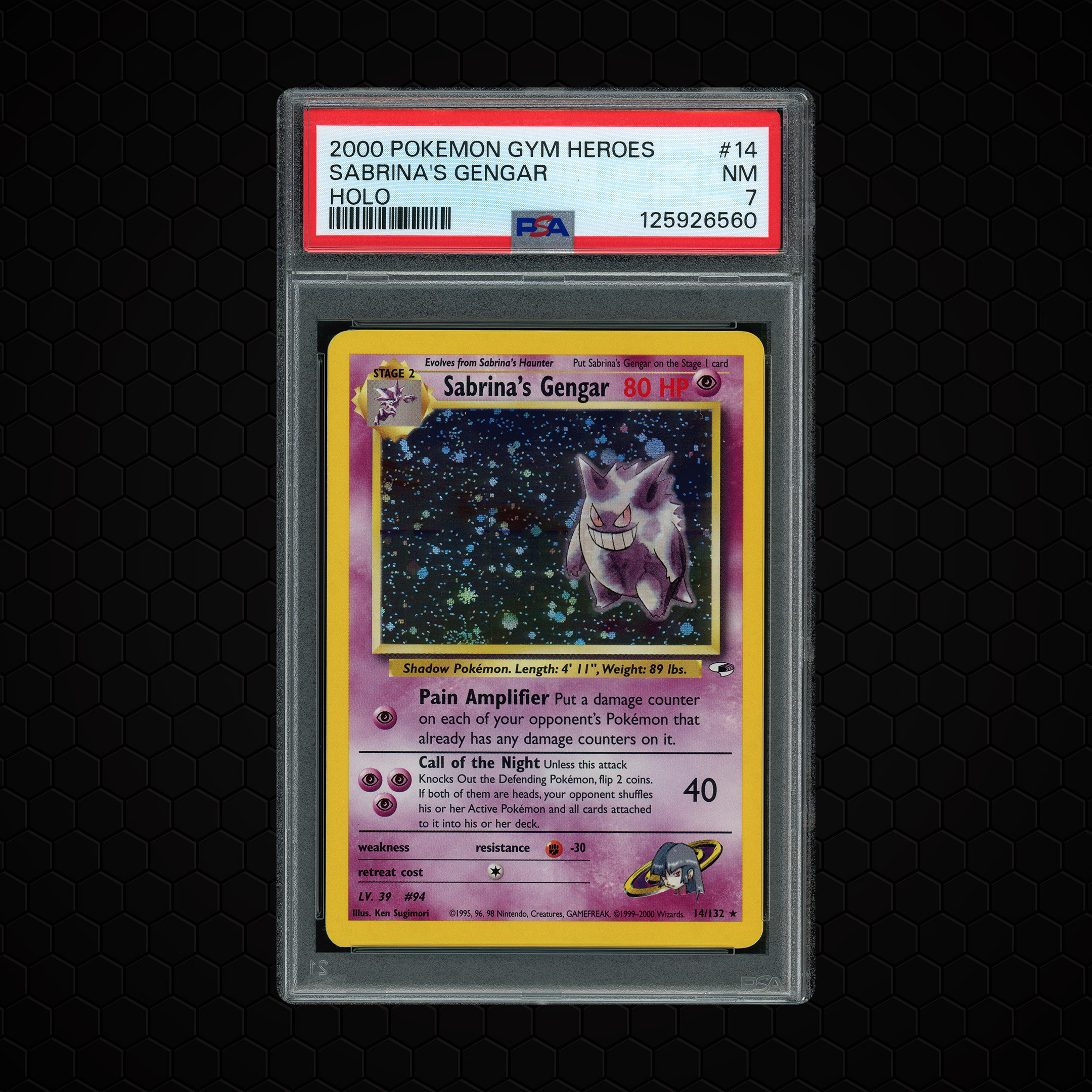 2000 Gym Heroes Sabrina's Gengar #14 PSA 7