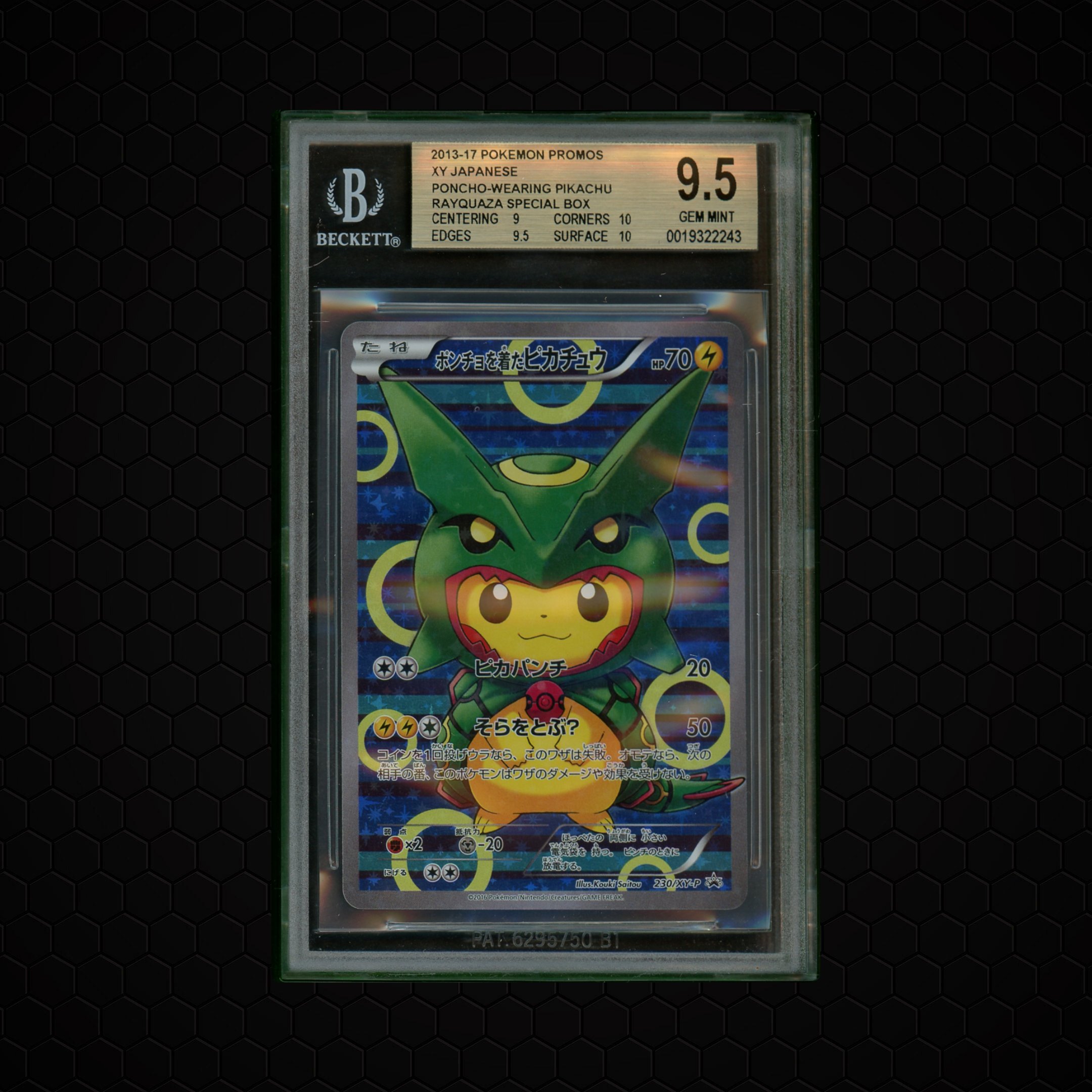 2013 Japanese XY Promo Poncho-Wearing Pikachu #230 BGS 9.5