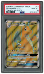 2018 Dragon Majesty Dragonite GX #67 PSA 10 on Beezie.