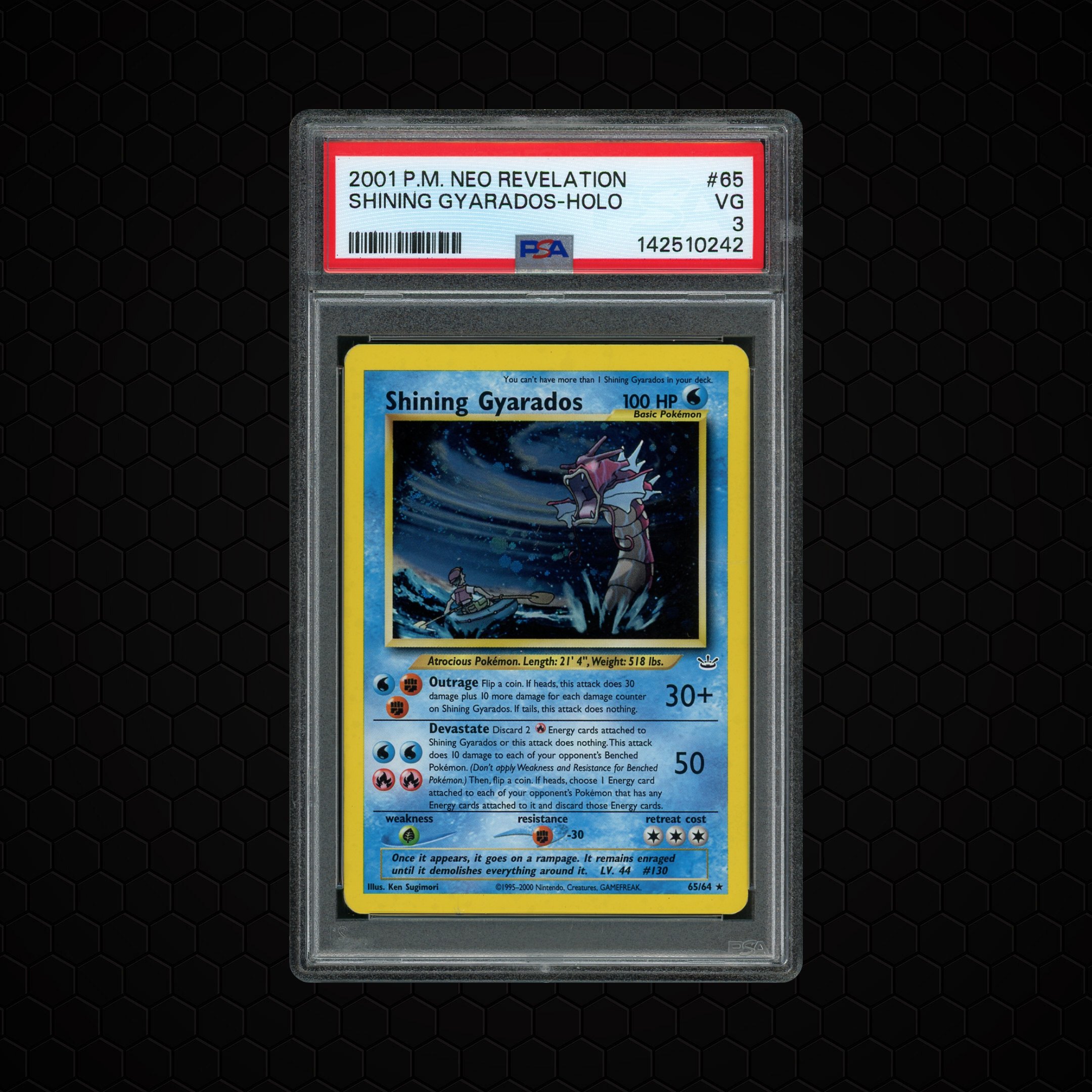 2001 Neo Revelation Shining Gyarados #65 PSA 3