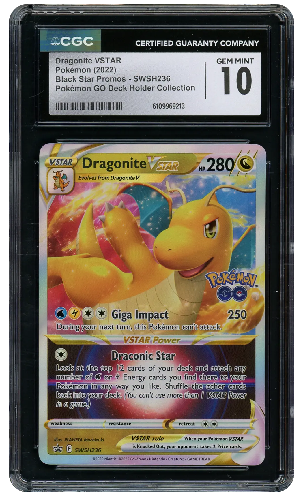 2022 Black Star Promos Dragonite VSTAR #SWSH236 CGC 10