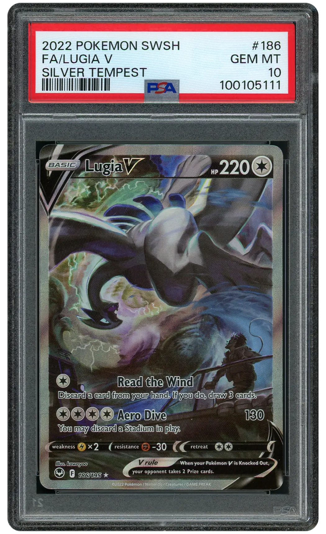 2022 Silver Tempest Lugia V #186 PSA 10