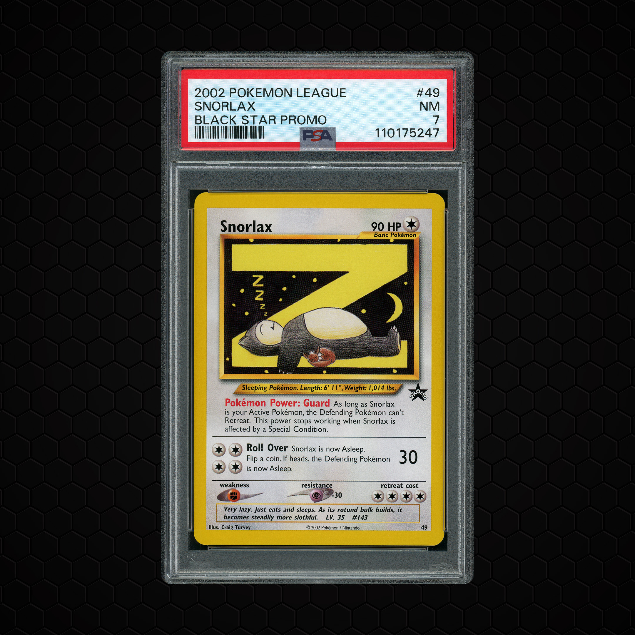 2002 Black Star Promo Snorlax #49 PSA 7
