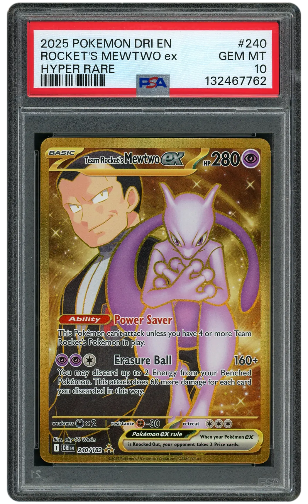 2025 Destined Rivals Team Rocket's Mewtwo EX #240 PSA 10
