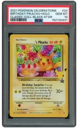 2021 Celebrations Classic Collection Birthday Pikachu #24 PSA 10 on Beezie.