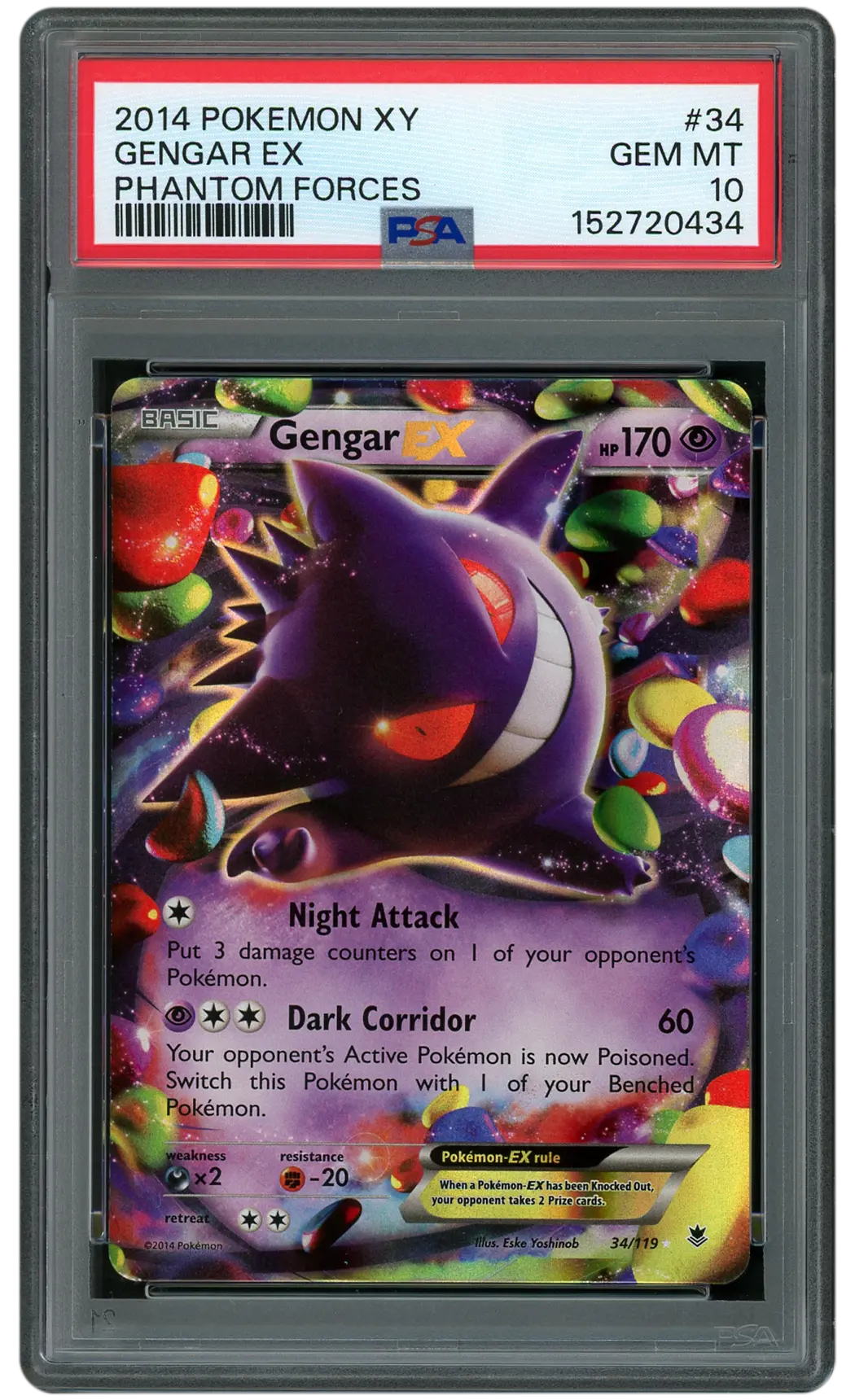 2014 Phantom Forces Gengar EX #34 PSA 10