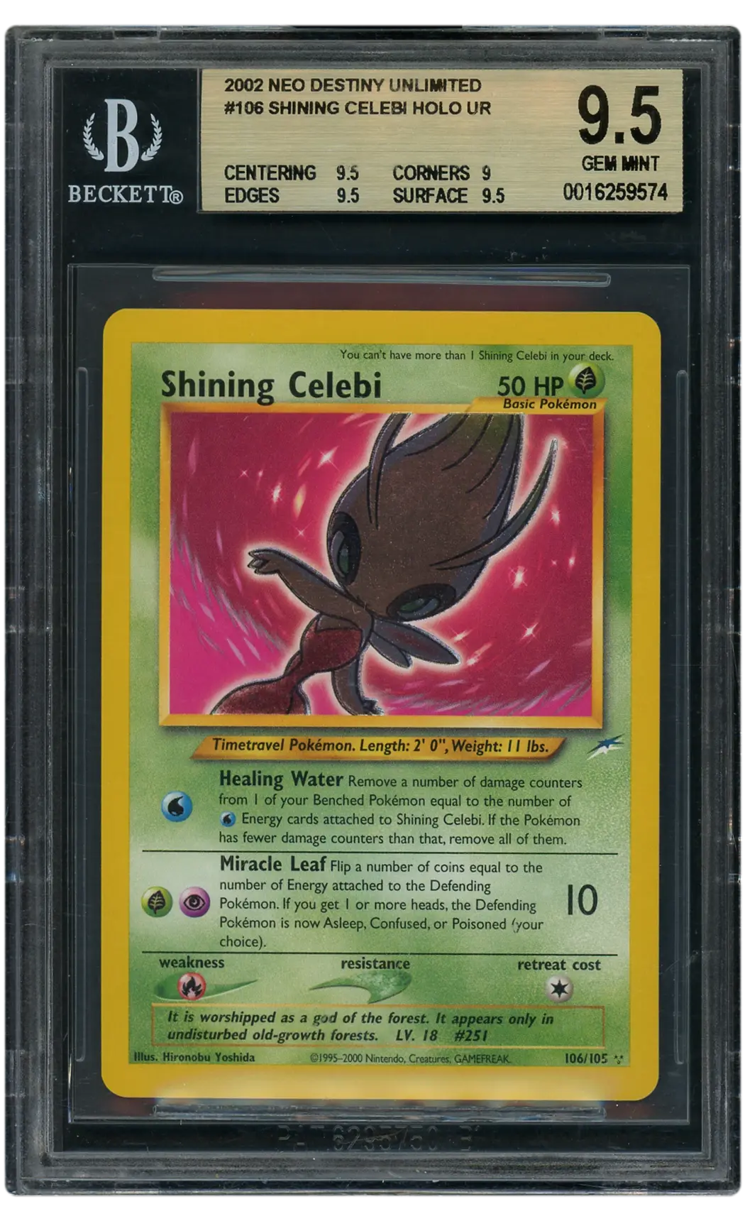 2002 Neo Destiny Shining Celebi #106 BGS 9.5