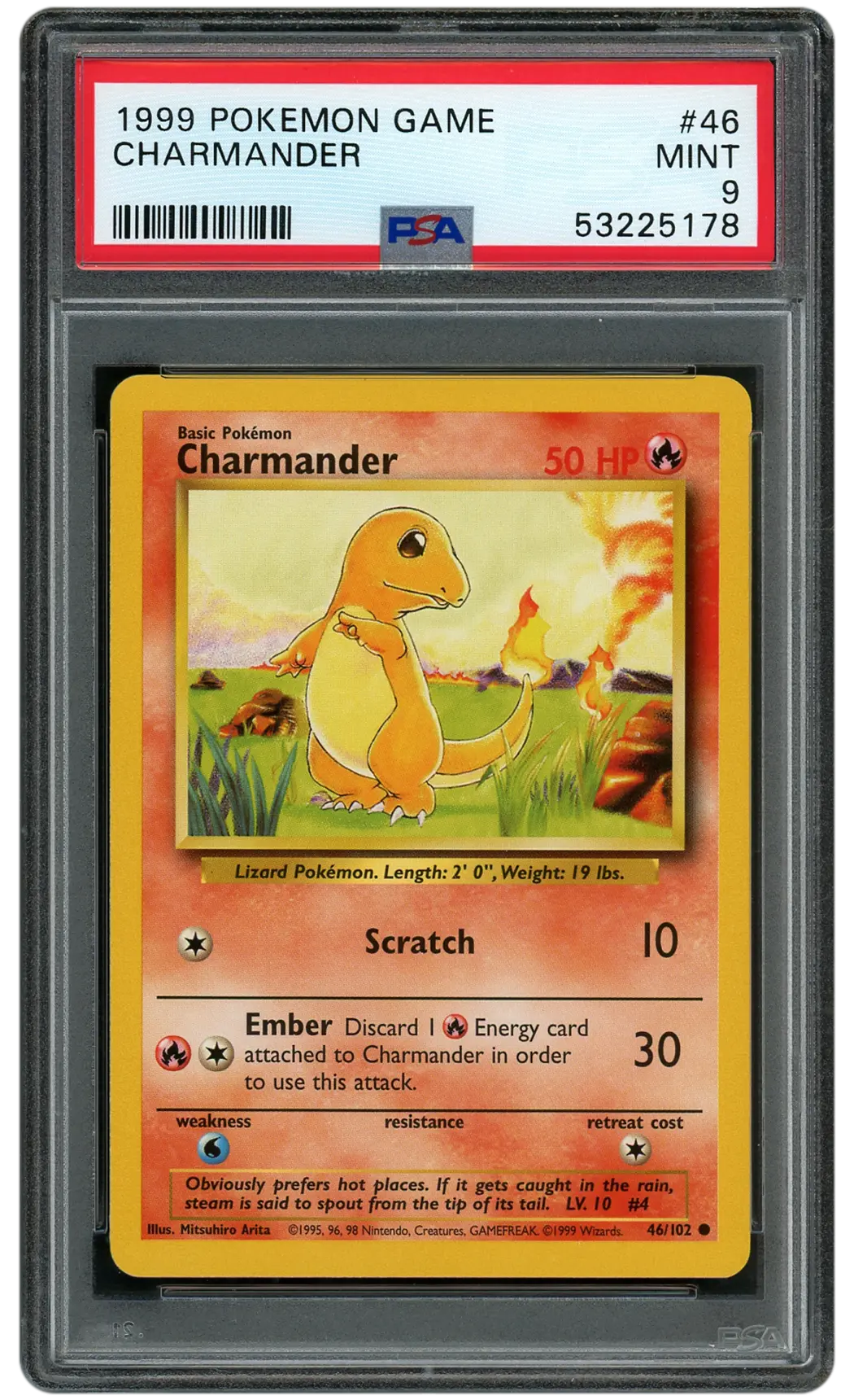 1999 Game Charmander #46 PSA 9