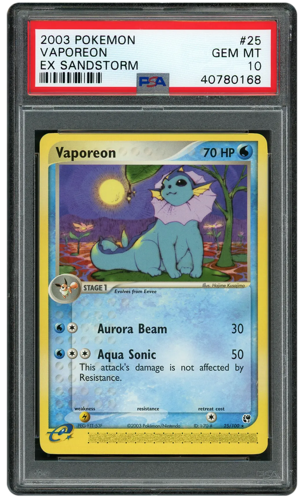 2003 EX Sandstorm Vaporeon #25 PSA 10