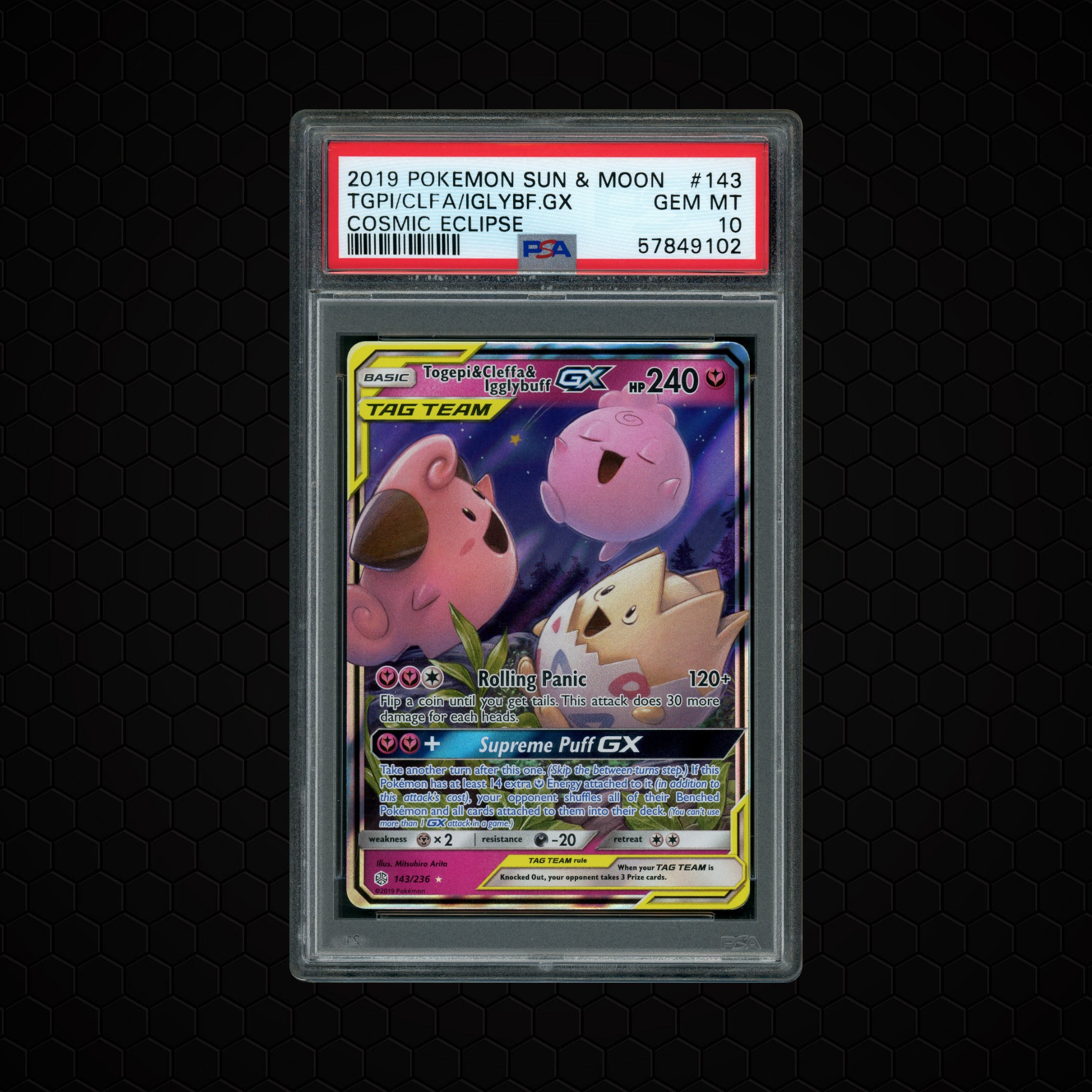 2019 Cosmic Eclipse Togepi & Cleffa & Igglybuff #143 PSA 10