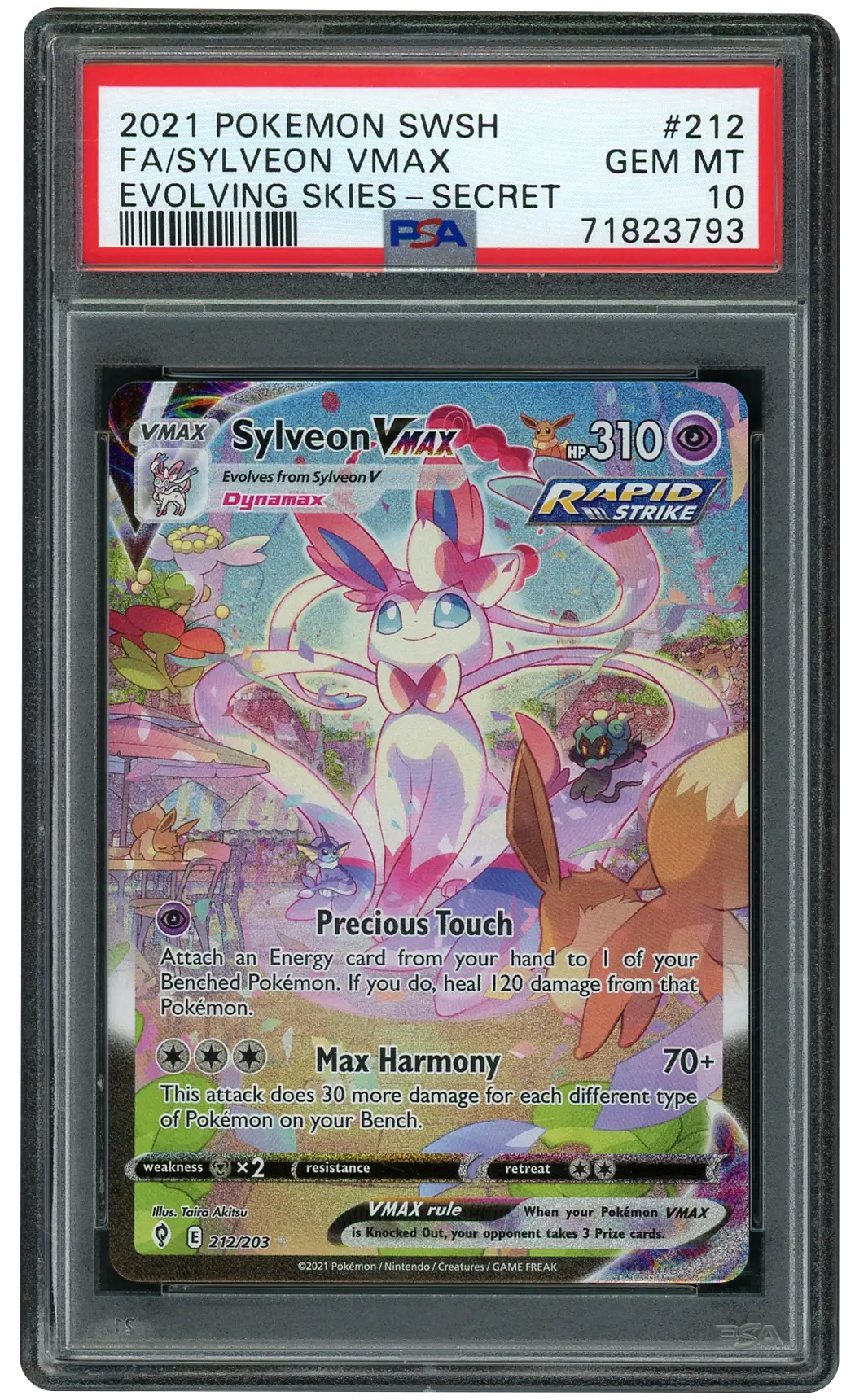 2021 Evolving Skies Sylveon VMAX #212 PSA 10