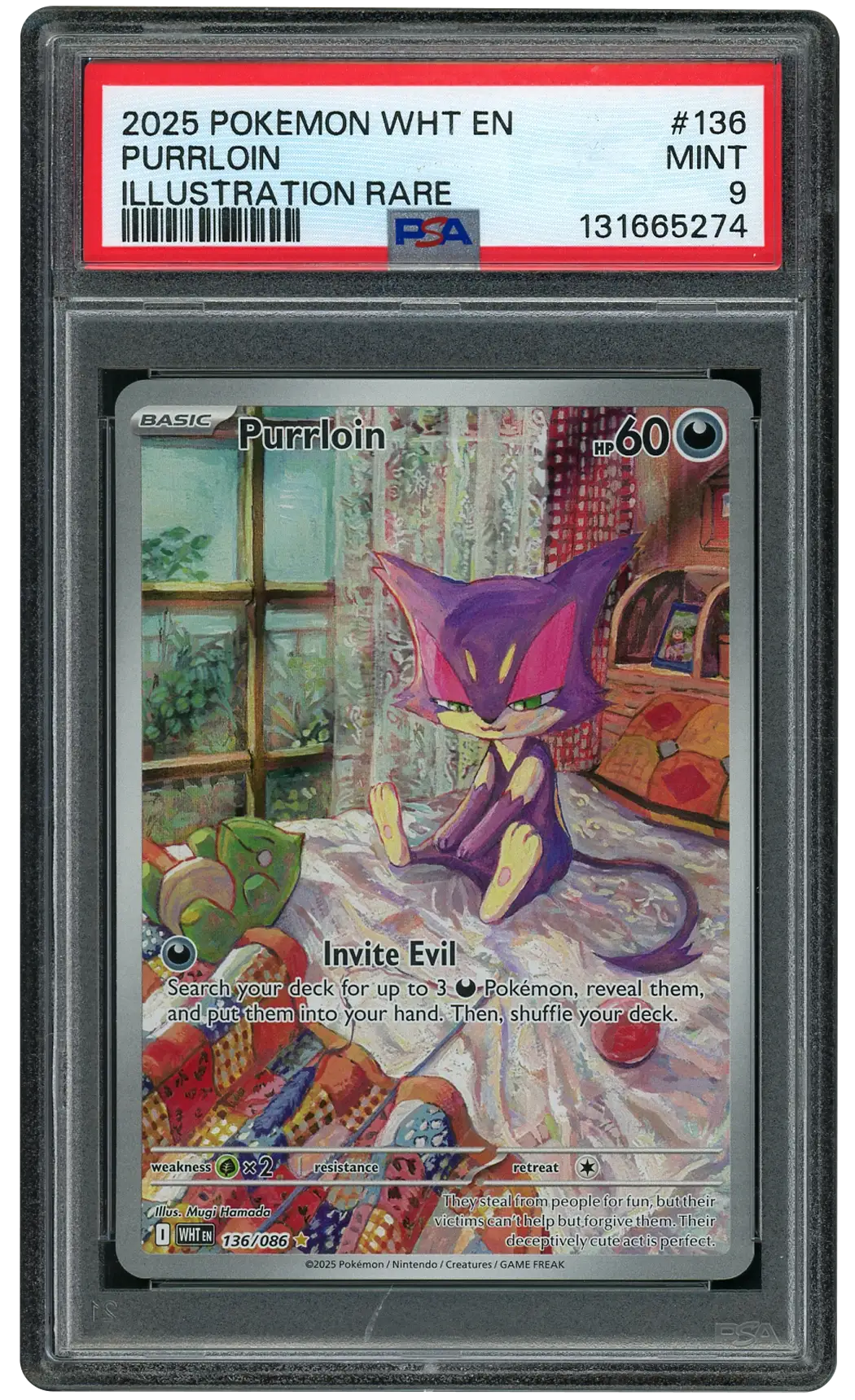 2025 White Flare Purrloin #136 PSA 9