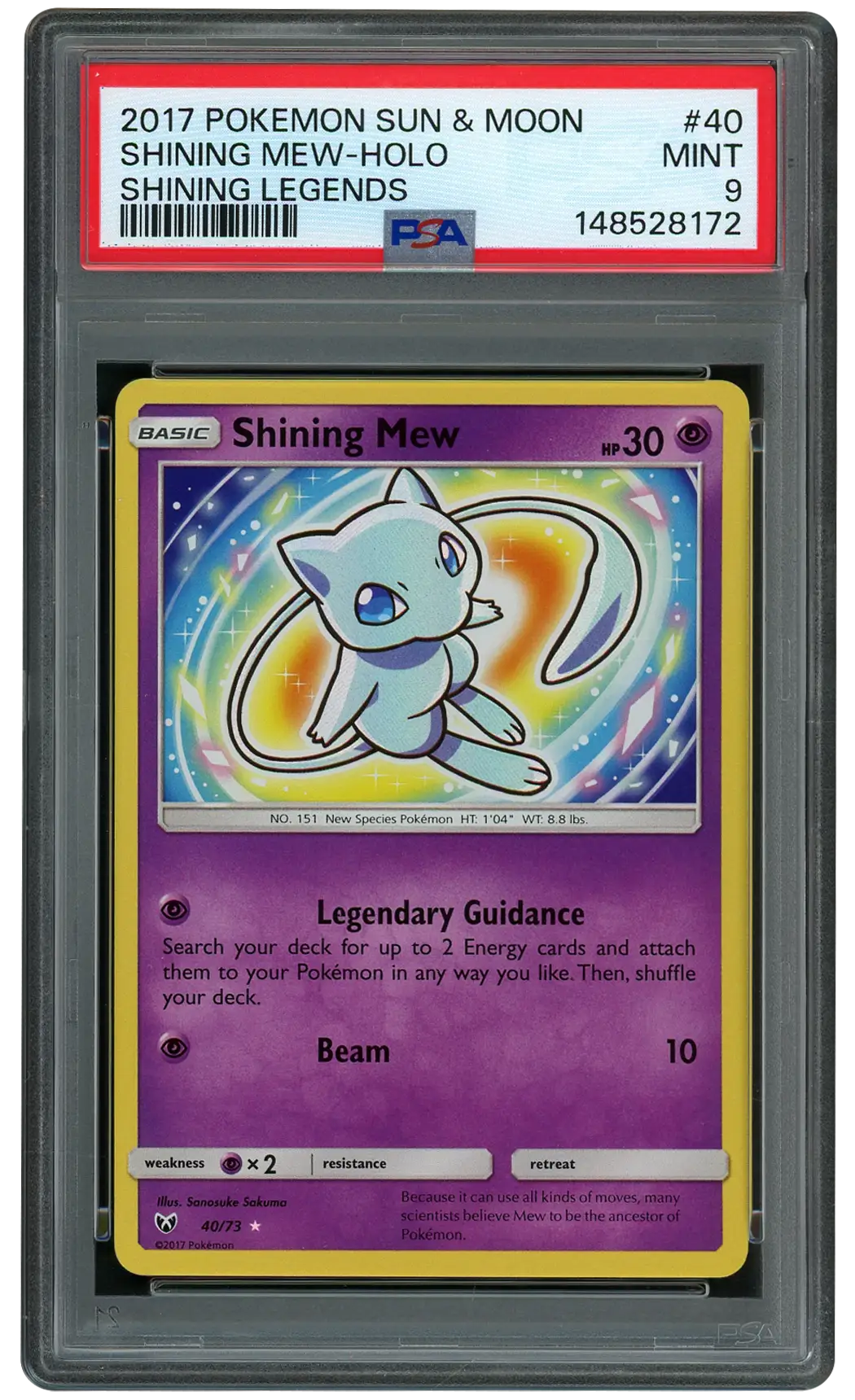 2017 Shining Legends Shining Mew #40 PSA 9