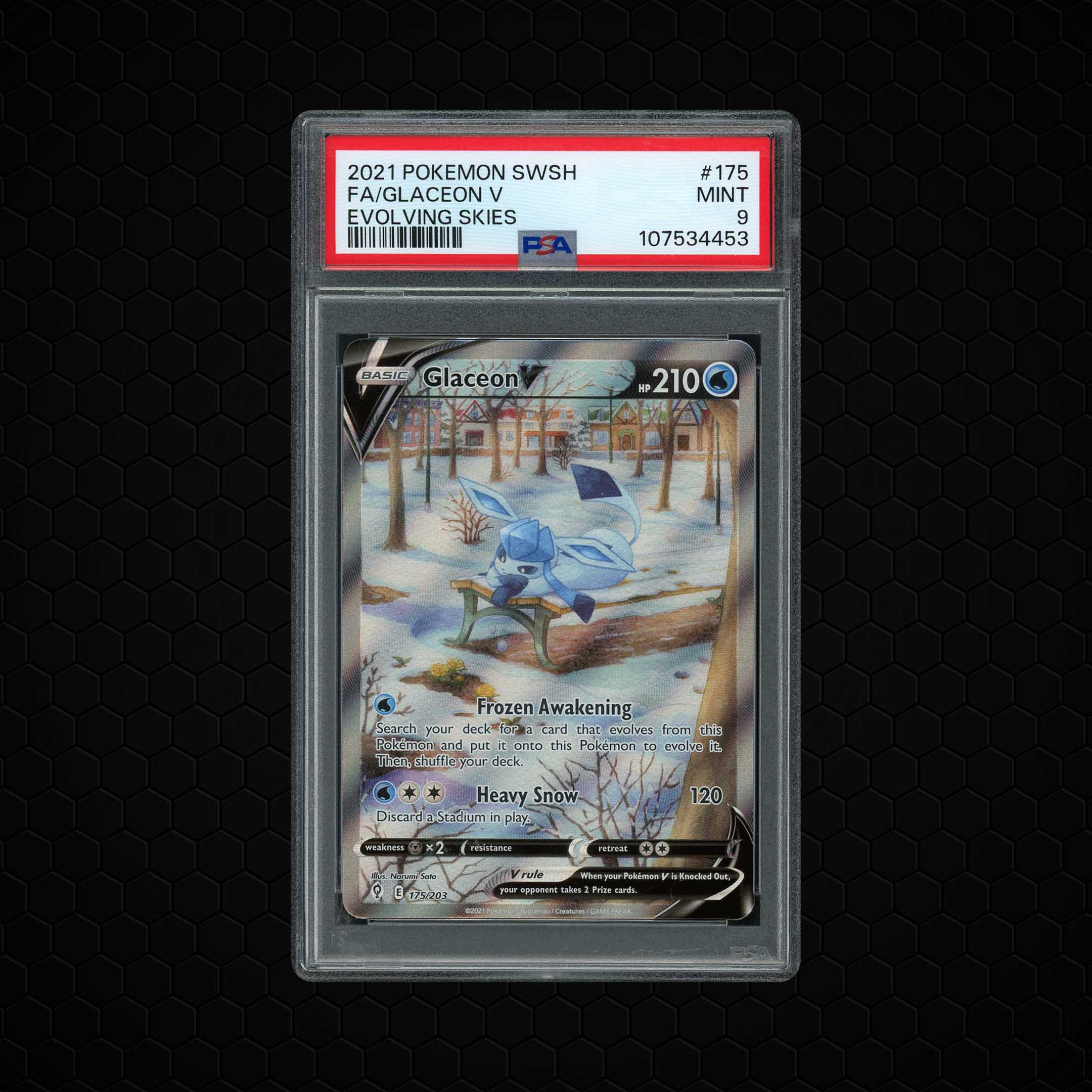 2021 Evolving Skies Glaceon V #175 PSA 9