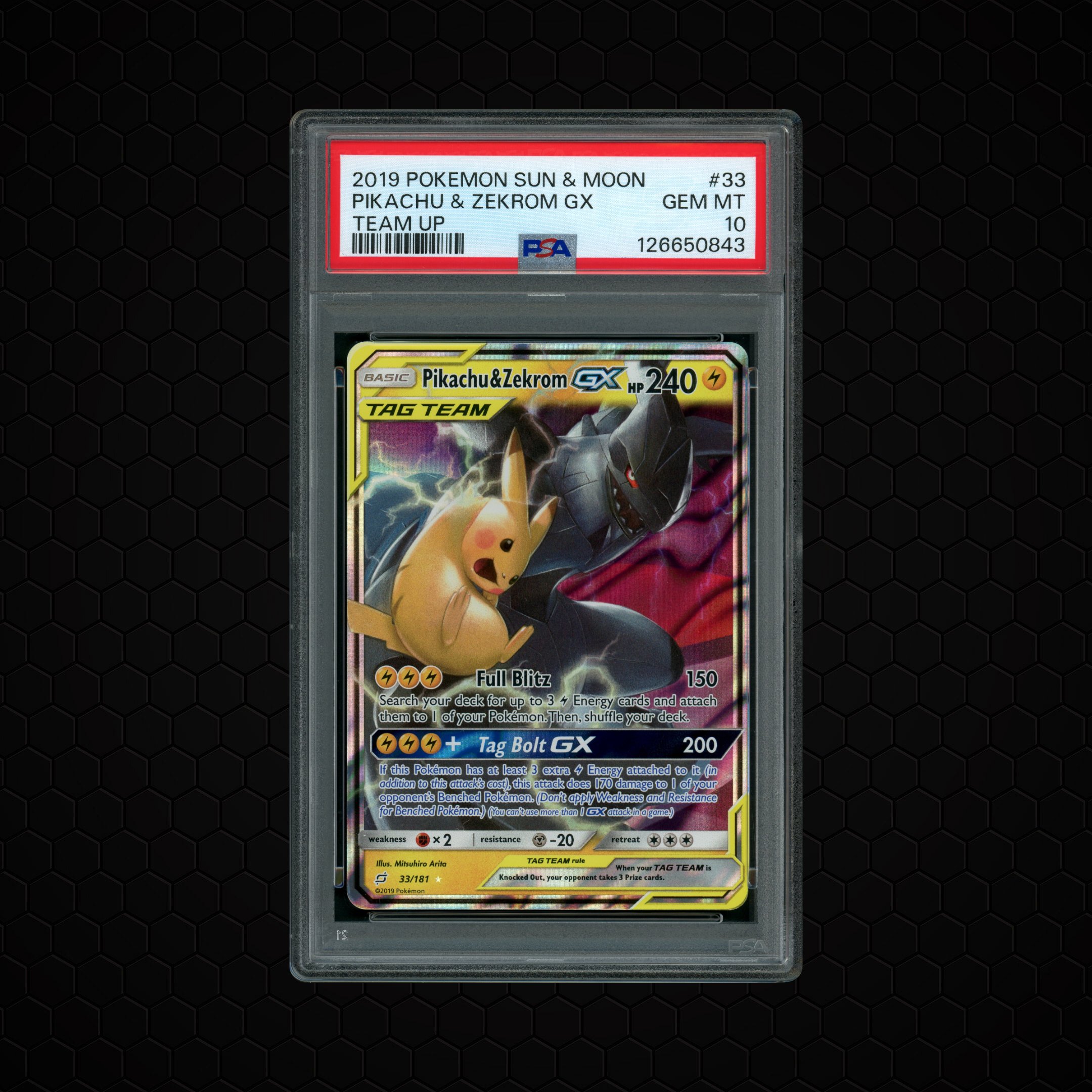 2019 Team Up Pikachu & Zekrom GX #33 PSA 10
