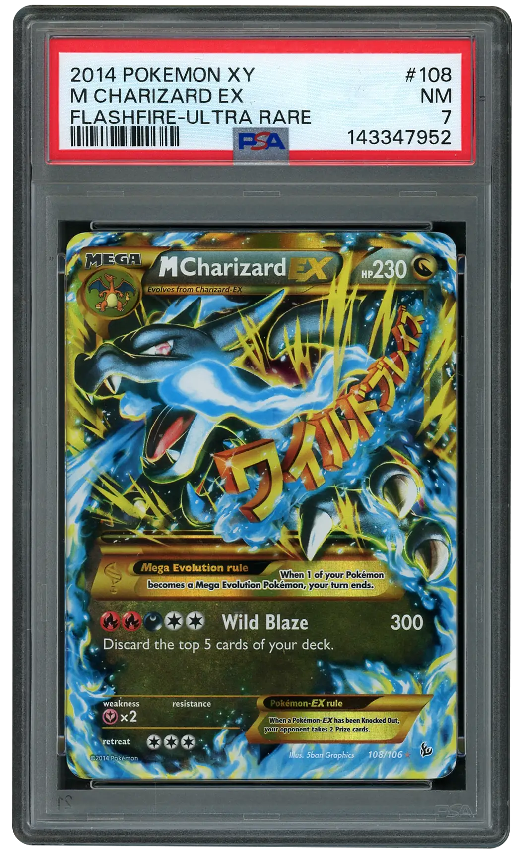 2014 Flashfire M Charizard EX #108 PSA 7